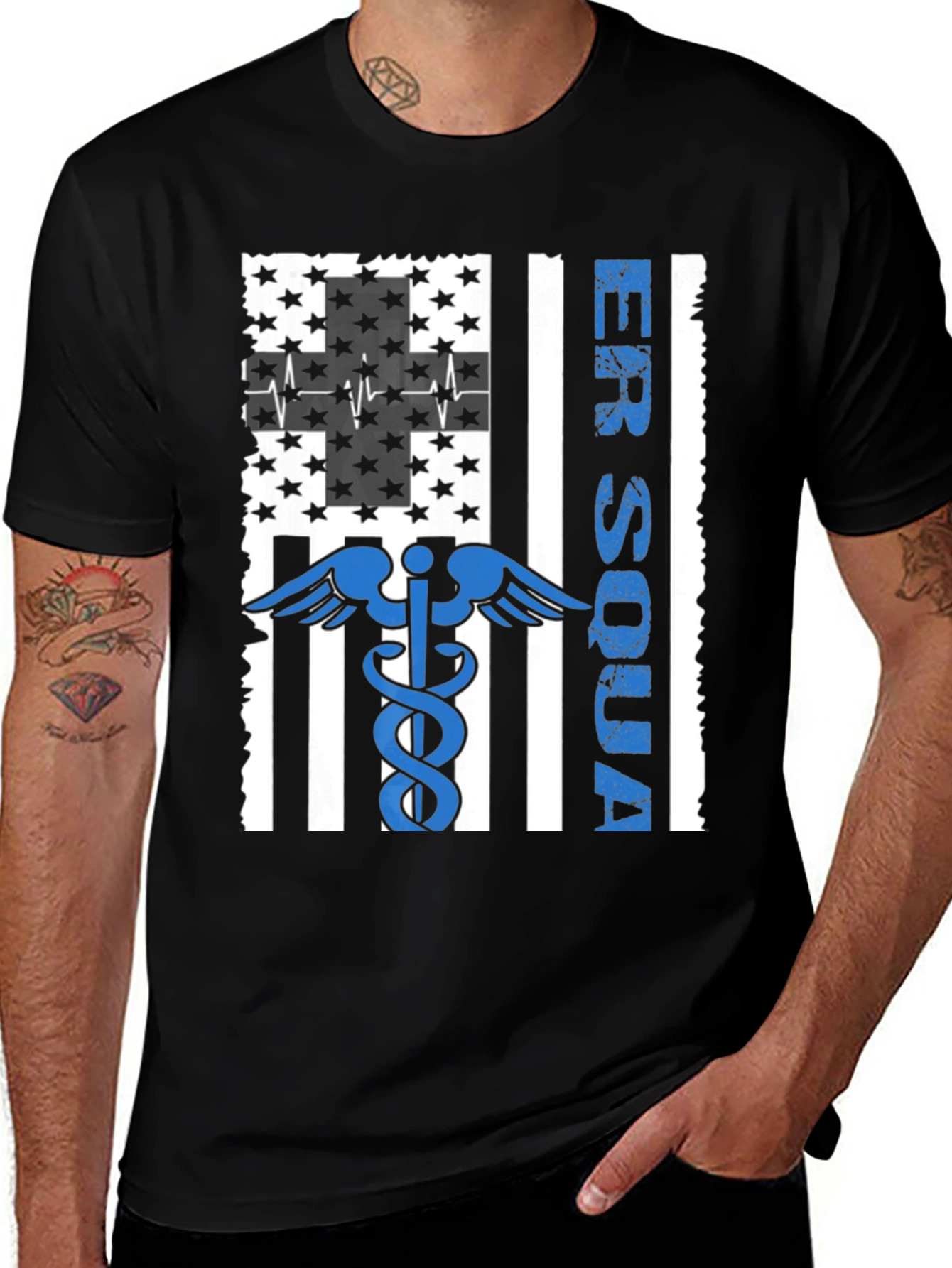 ER Squad T-Shirt - American Flag EMS Design