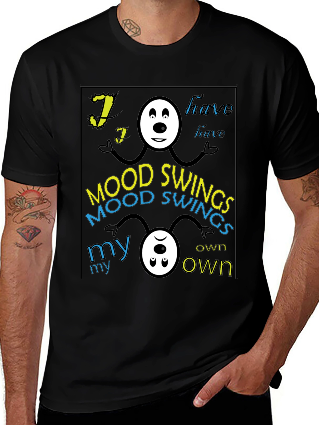 Variant 20 of Mood Swings Graphic Tee - Black Crew Neck