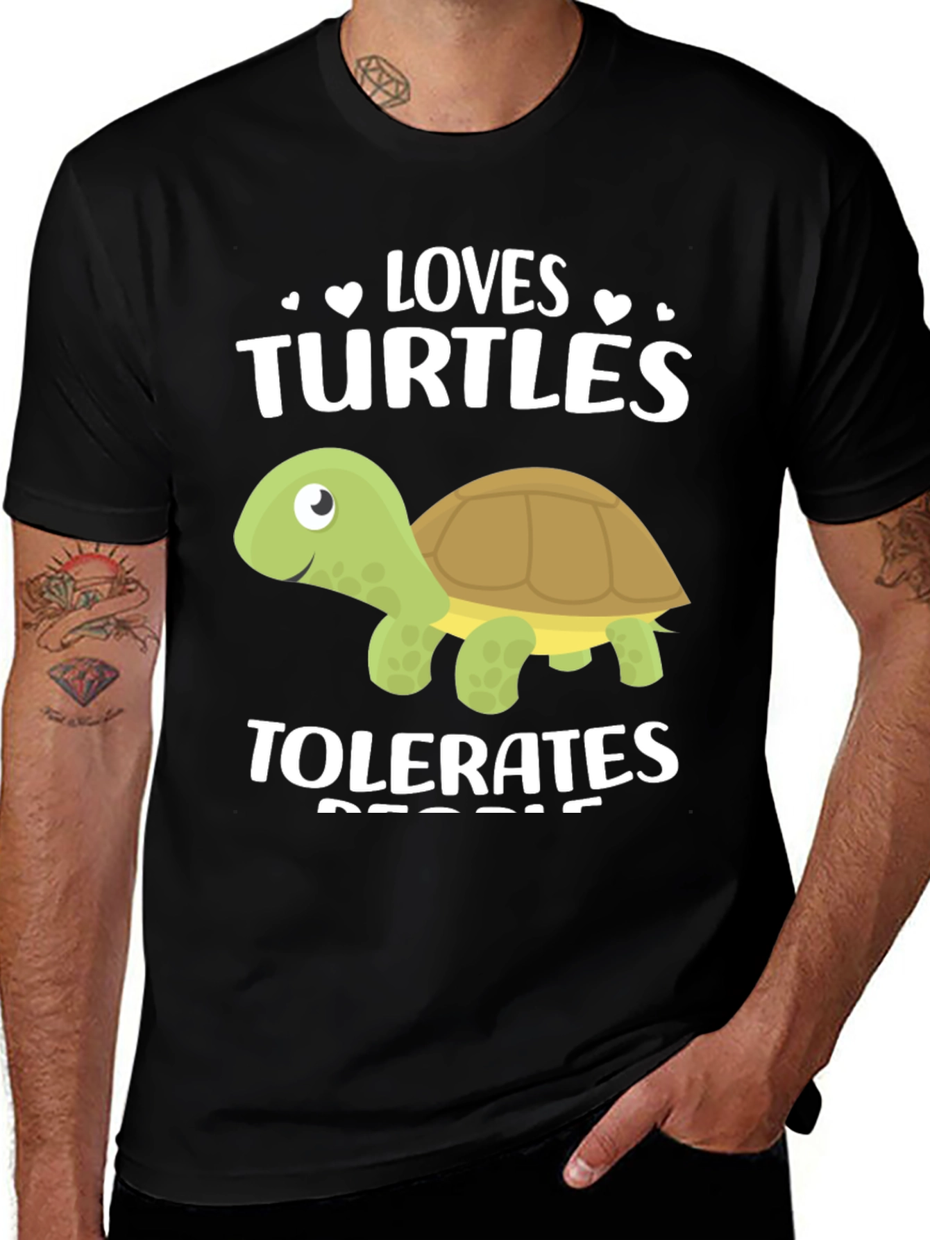 Variant 26 of Loves Turtles Tolerates Reptiles Graphic Tee