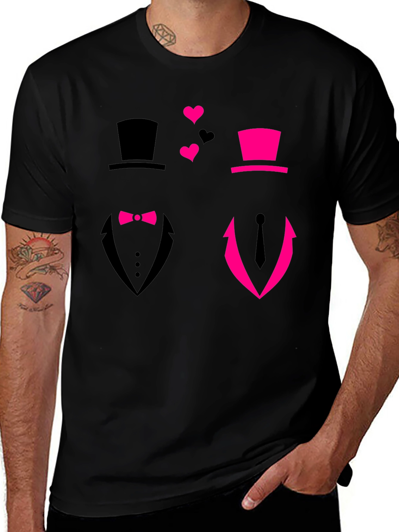 Groom & Groom Graphic Tee - Black Wedding Shirt
