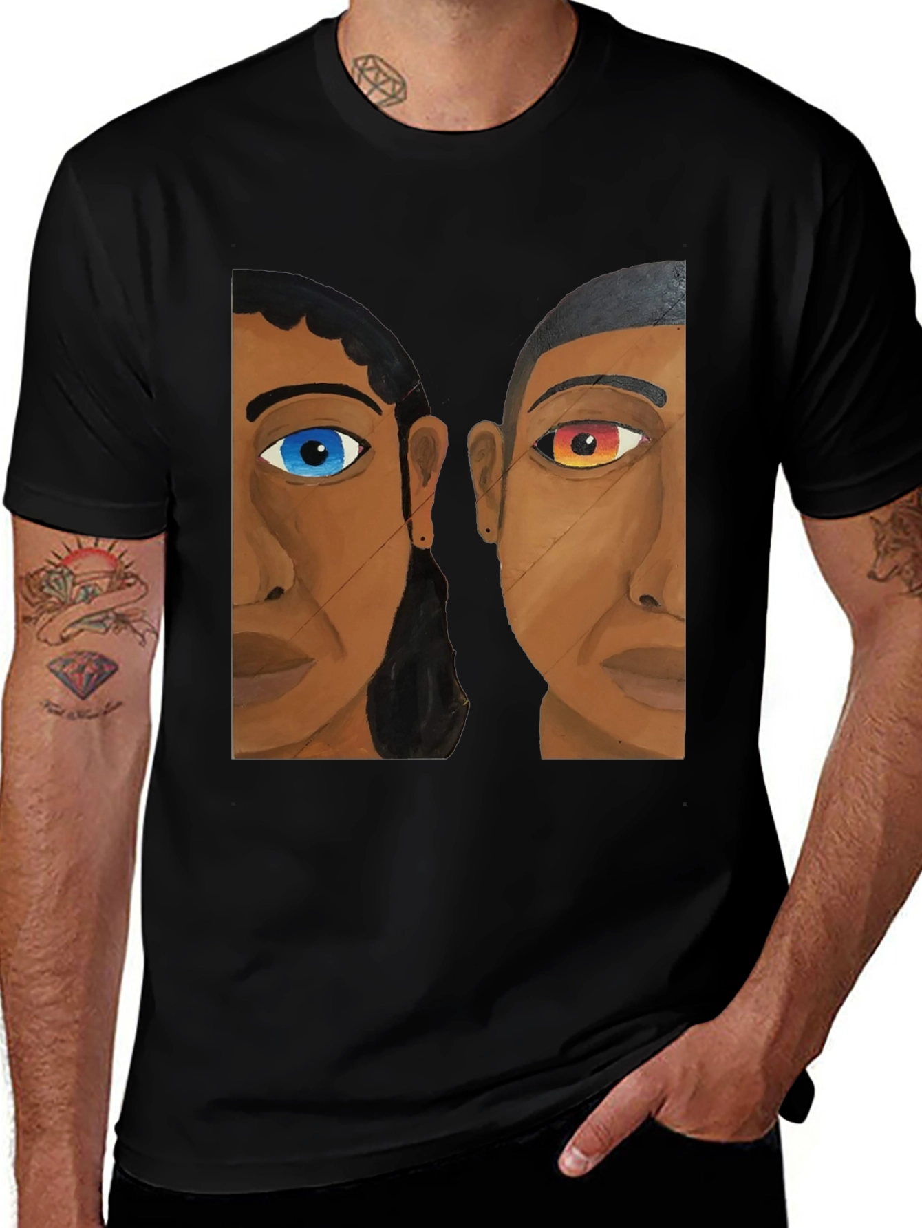Variant 19 of Unique Graphic Tee - Abstract Faces