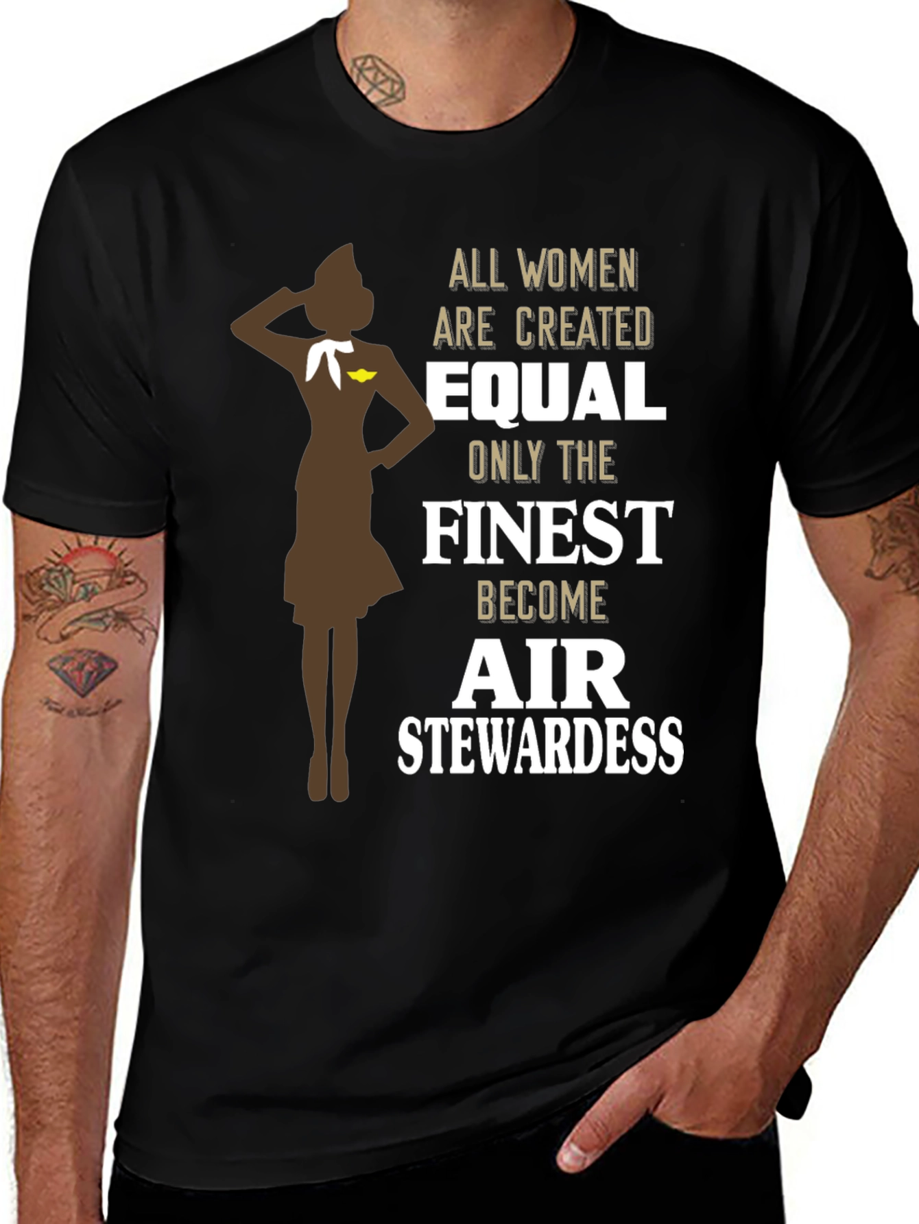 Variant 24 of Finest Air Stewardess T-Shirt - Women Are Created Equal