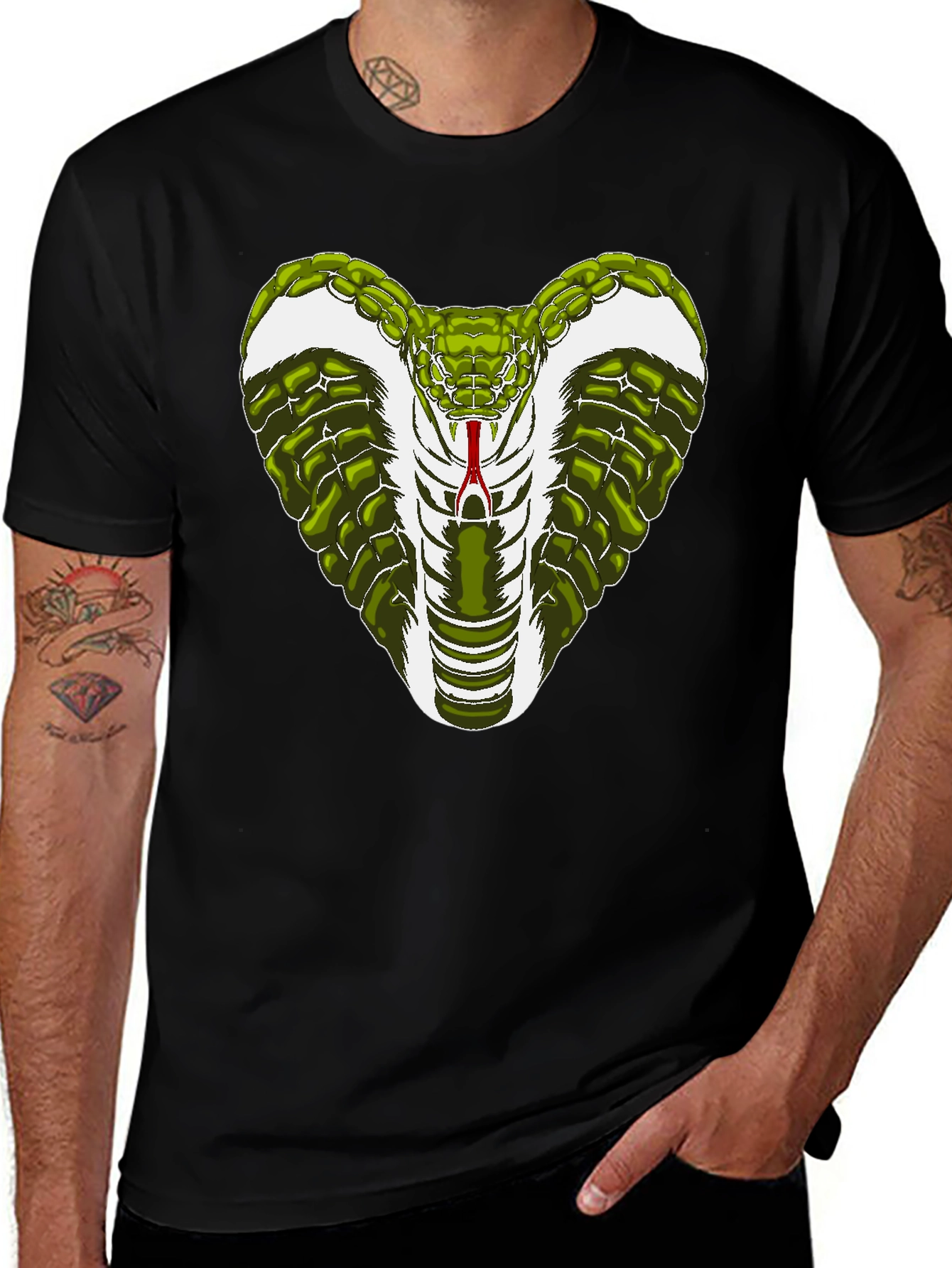 Variant 30 of Cobra Snake Graphic T-Shirt - Men's Black Tee
