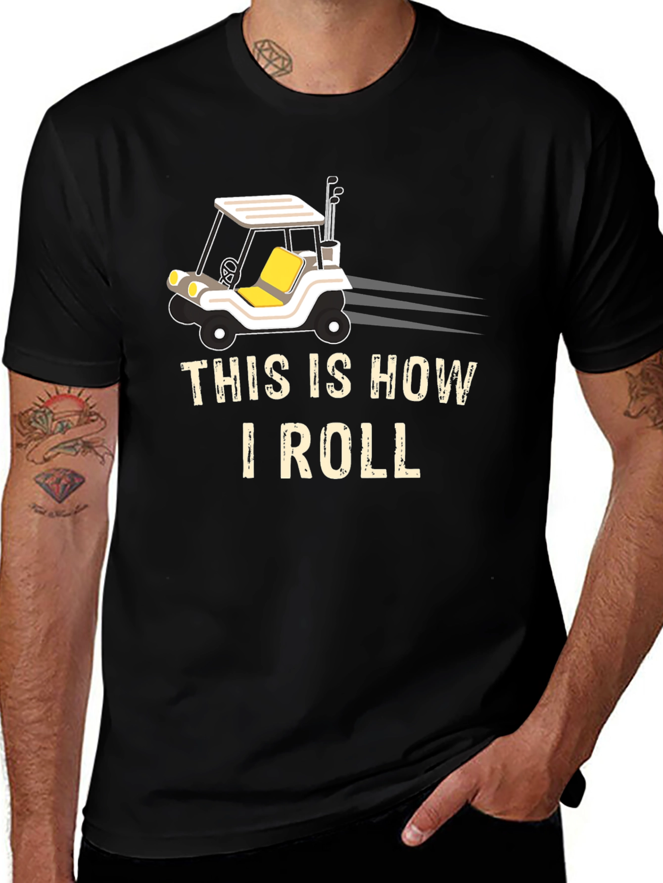 Variant 5 of Funny Golf Cart T-Shirt: This is How I Roll