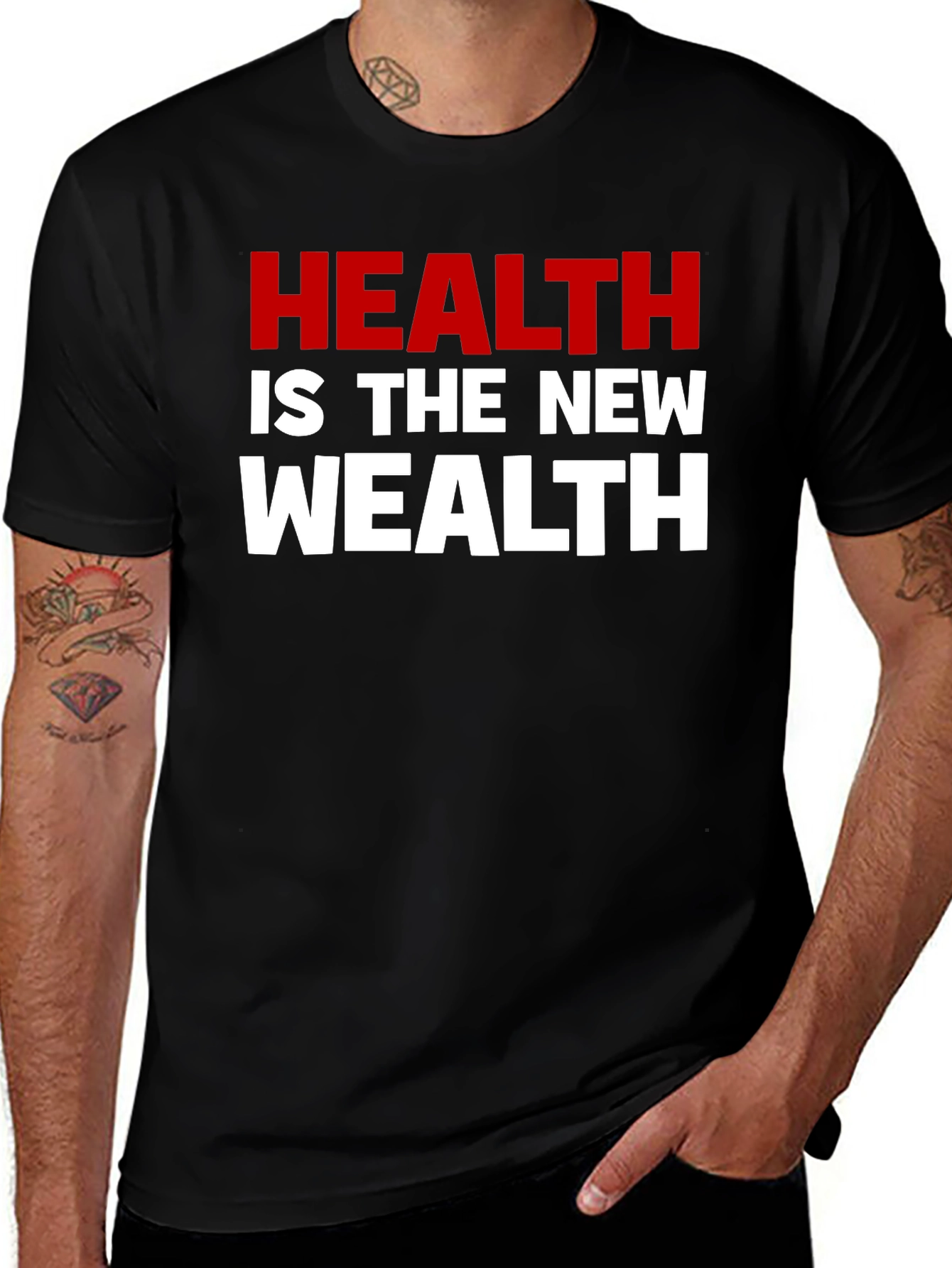 Variant 19 of Health is the New Wealth T-Shirt