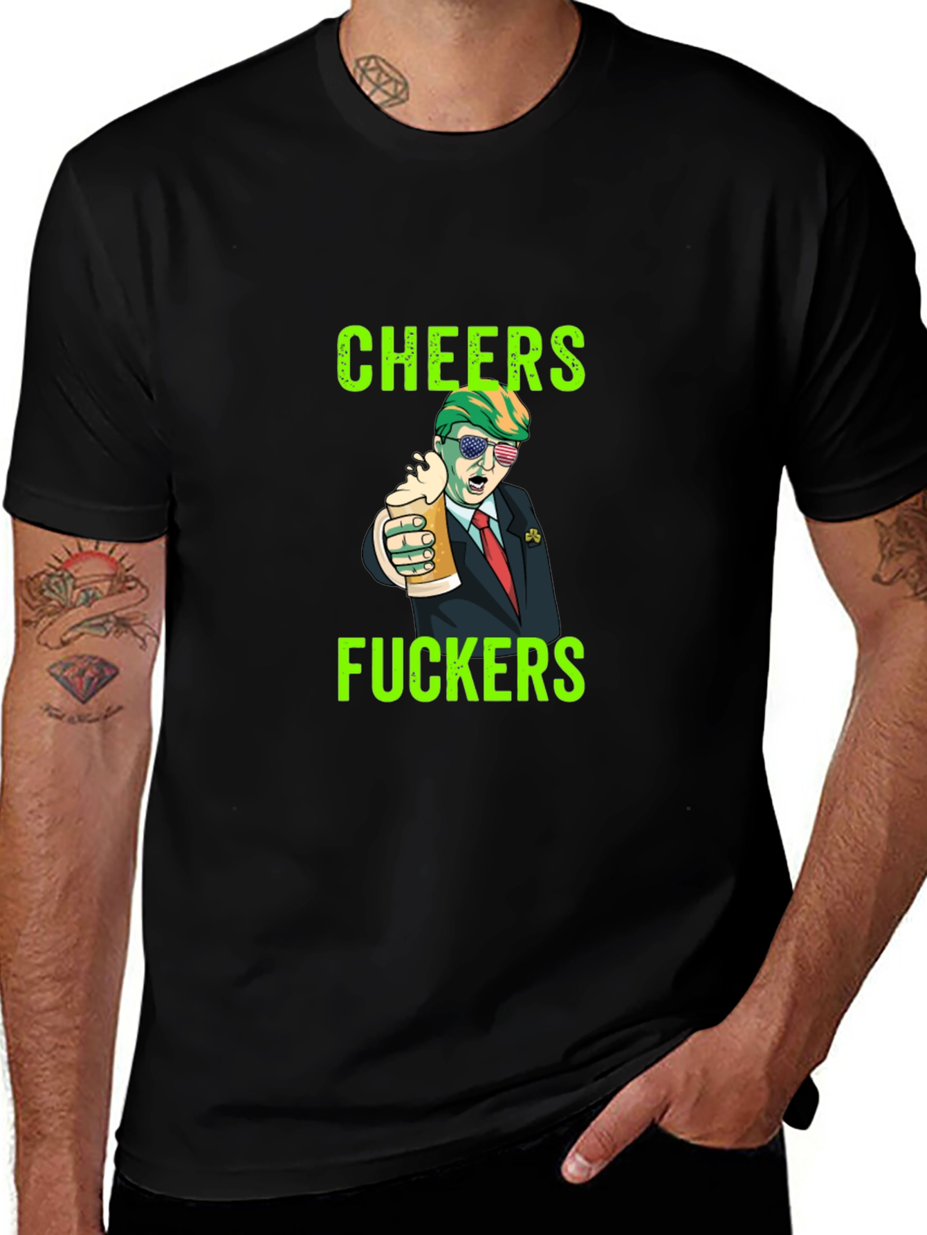 Variant 27 of Cheers Trump Novelty Graphic Tee