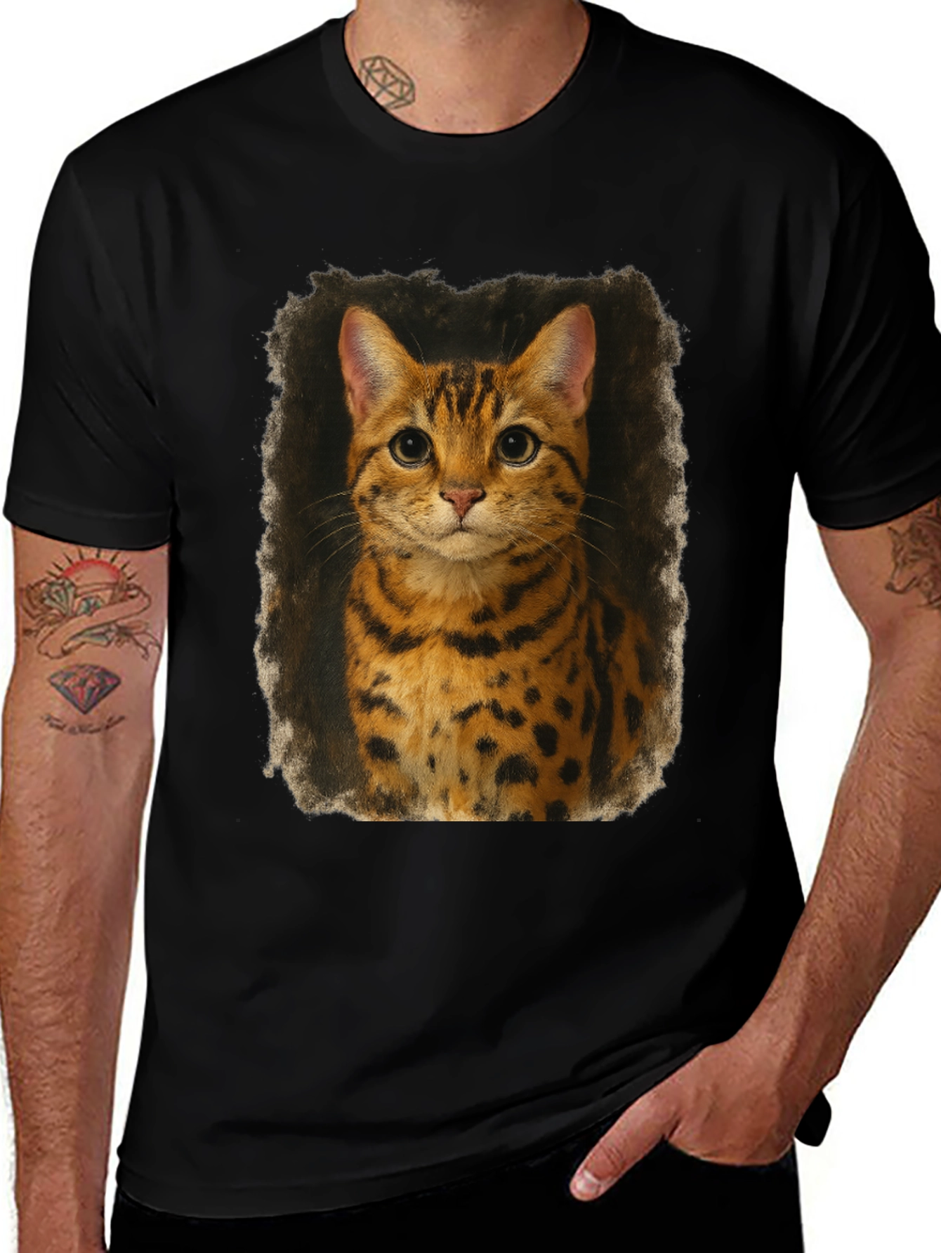 Variant 2 of Bengal Cat Graphic Print T-Shirt - Unisex