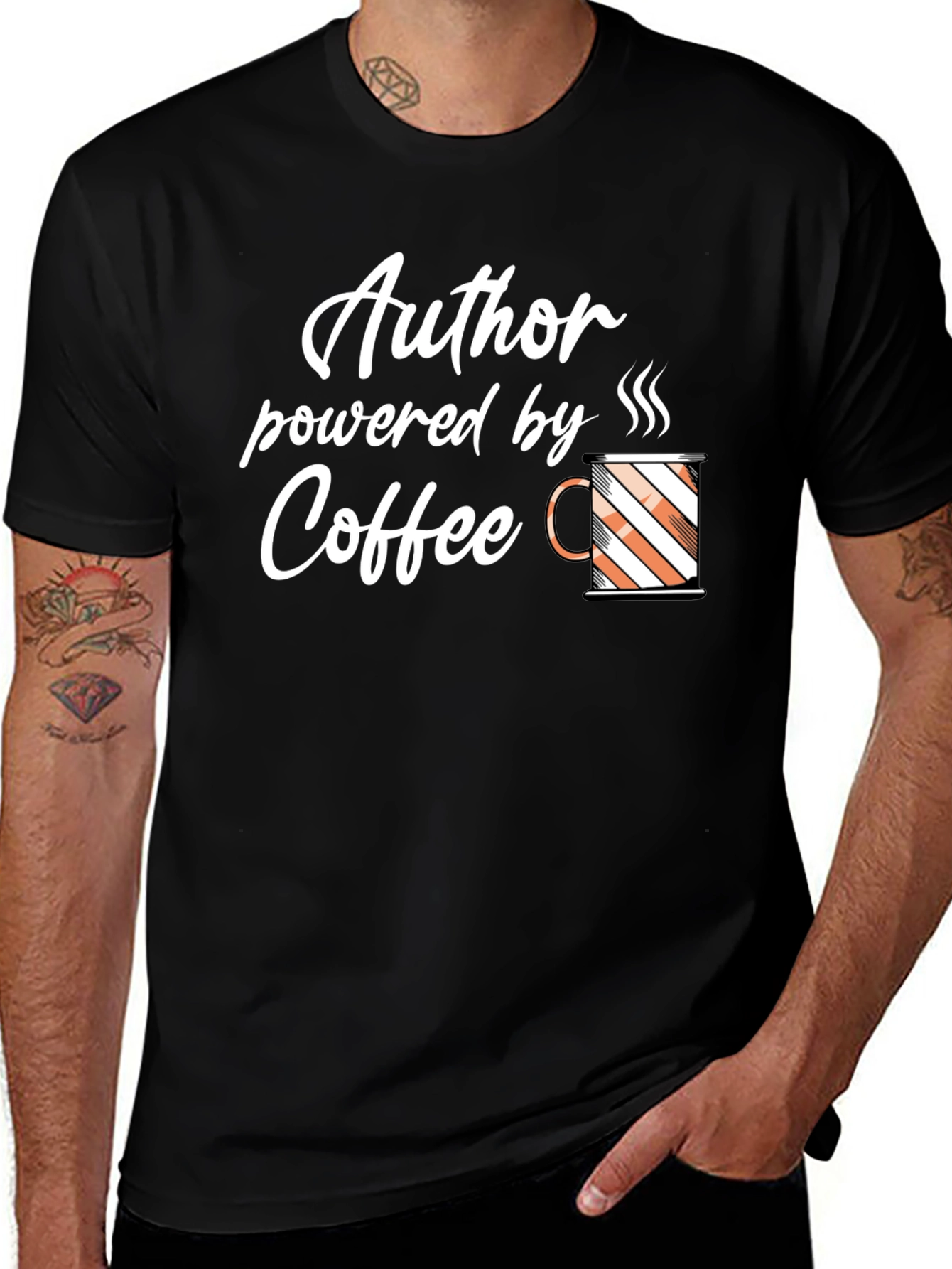 Author Powered by Coffee Graphic T-Shirt