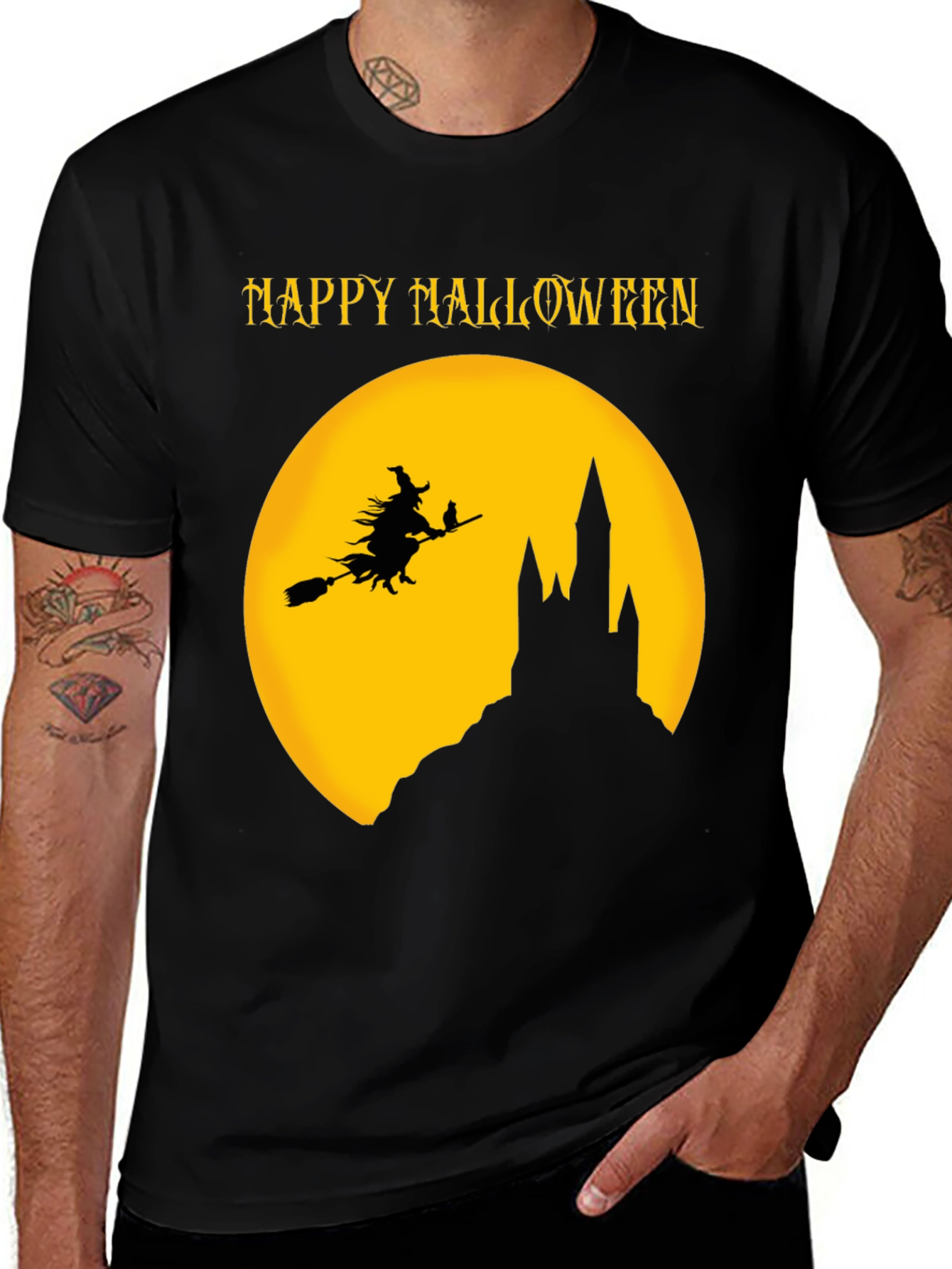 Variant 13 of Halloween Witch Castle Black Graphic T-Shirt