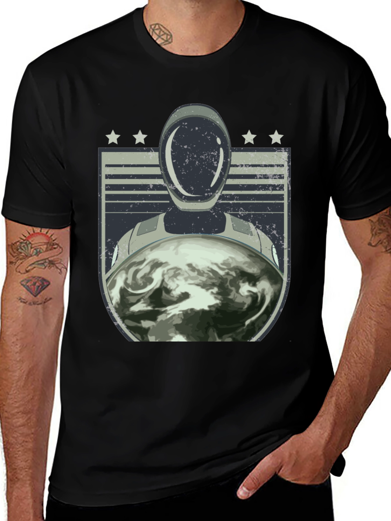 Variant 21 of Astronaut Graphic Black T-Shirt - Explore the Universe in Style