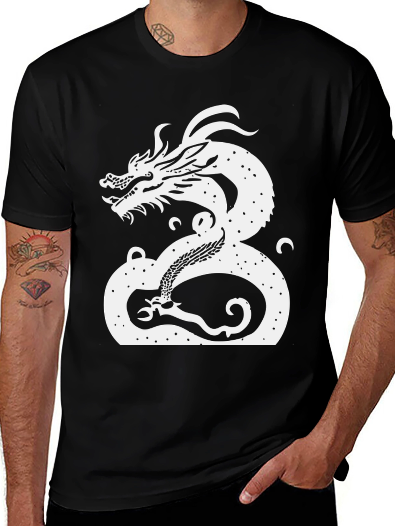 Variant 22 of Dragon Graphic T-Shirt - Bold Black Tee