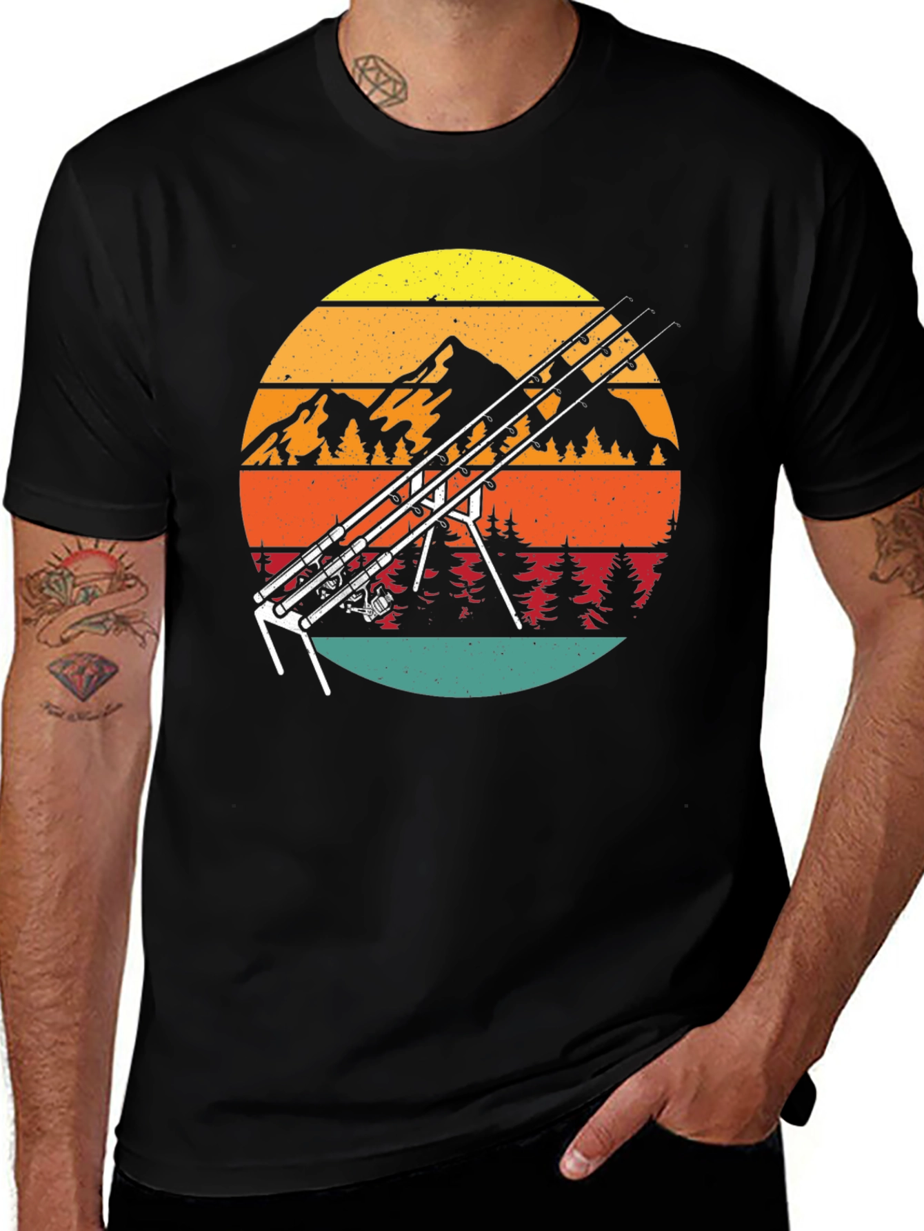 Variant 21 of Fishing Sunset Graphic Tee - Outdoor Adventure Shirt