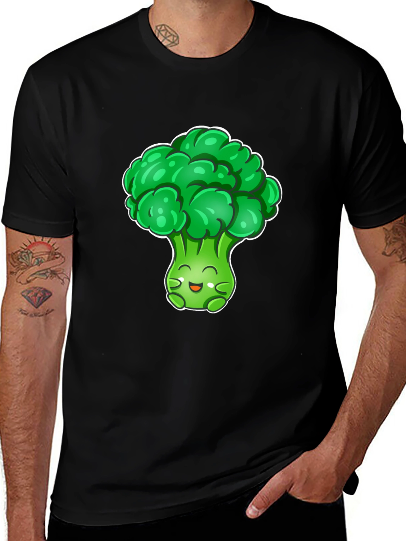 Variant 5 of Cute Broccoli Graphic T-Shirt - Vegan Friendly Tee