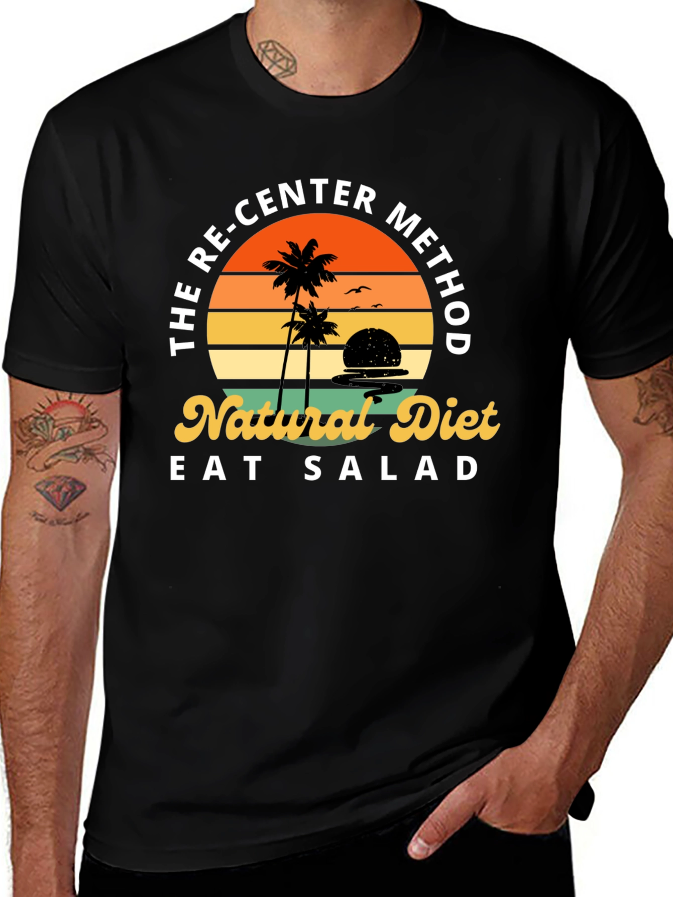 Black Re-Center Method Natural Diet T-Shirt main image