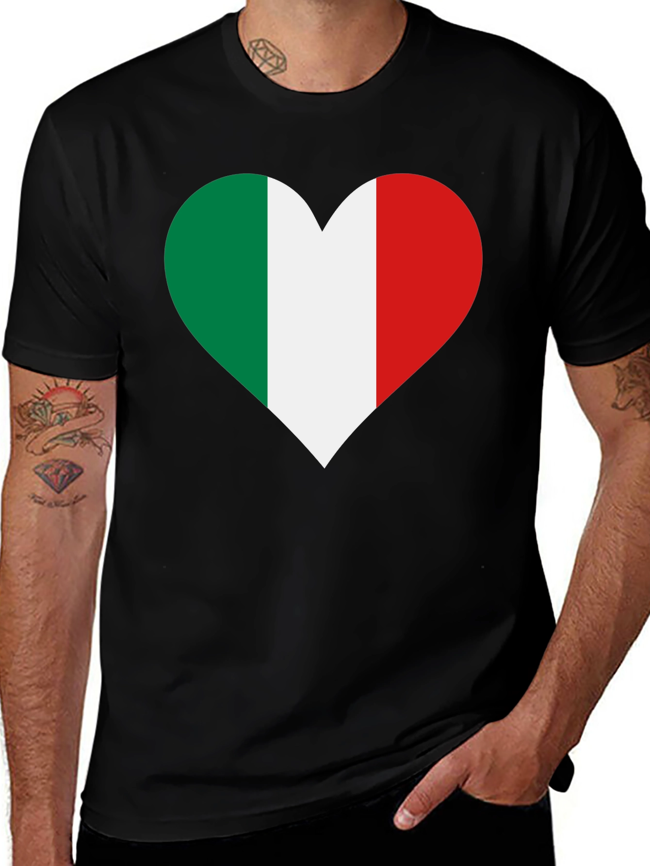 Variant 6 of Italian Flag Heart T-Shirt