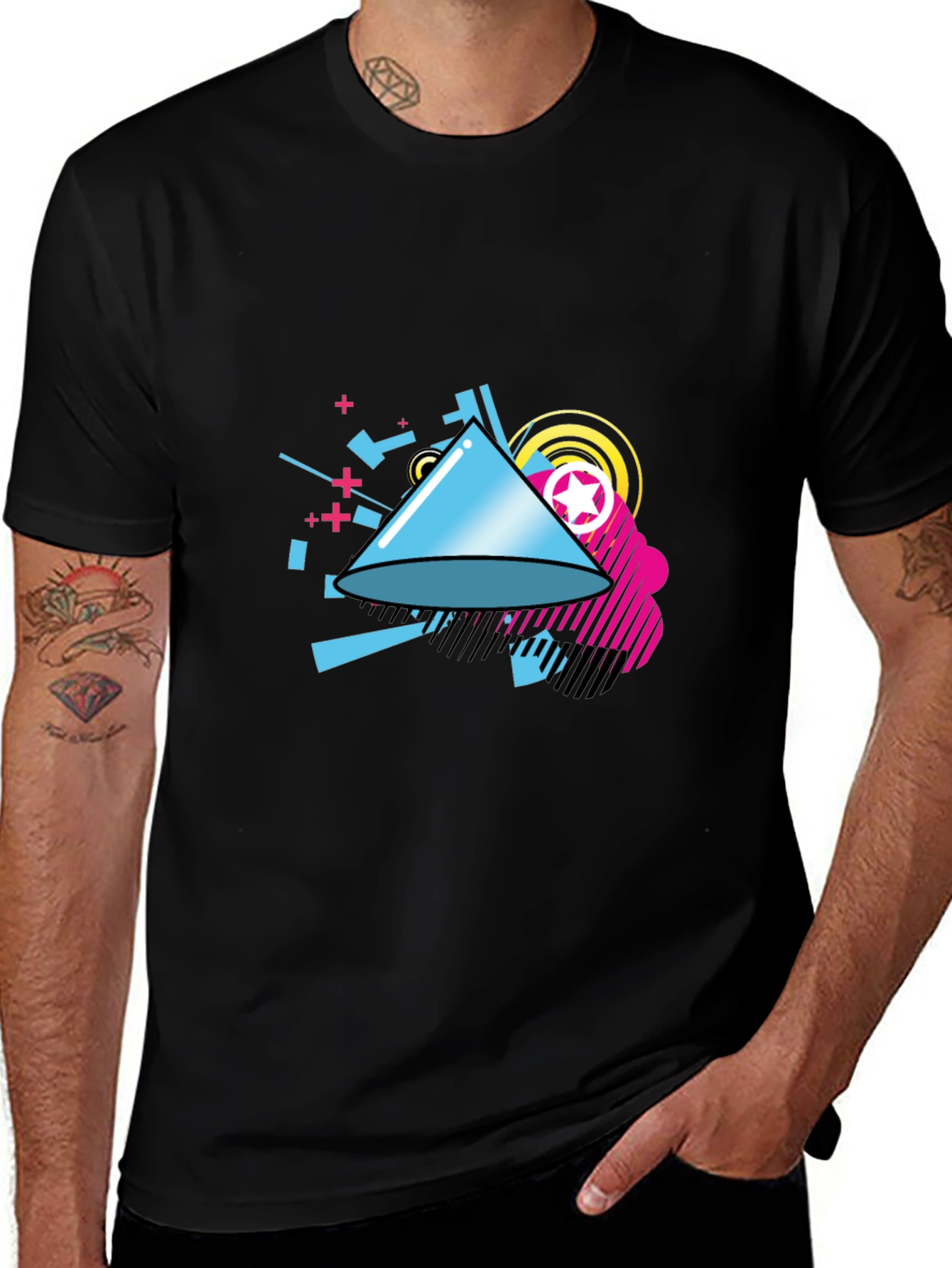 Variant 18 of Geometric Design Black T-Shirt