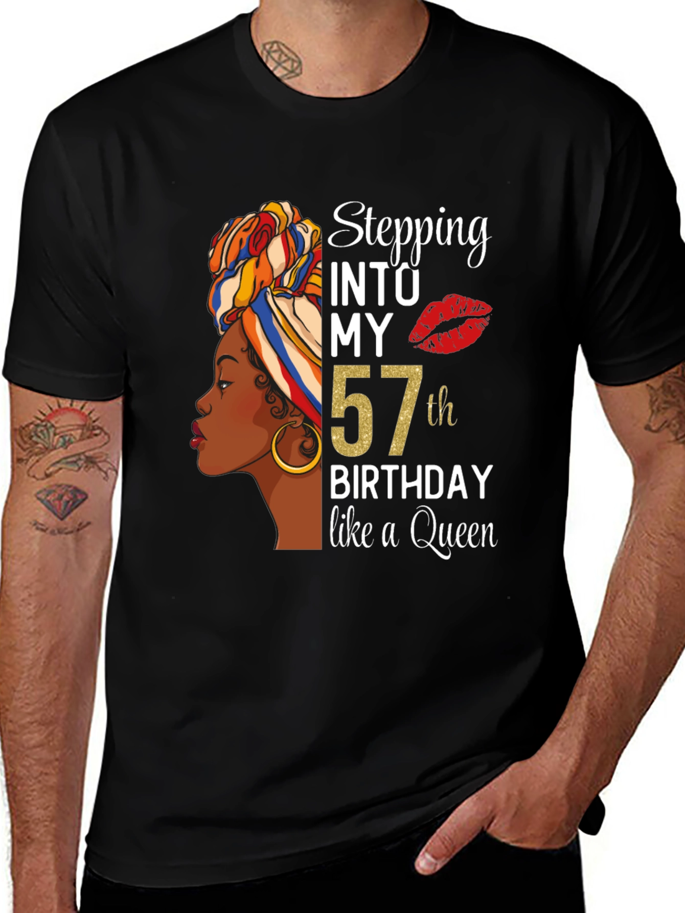 Variant 4 of Stepping Into My 57th Birthday Queen T-Shirt