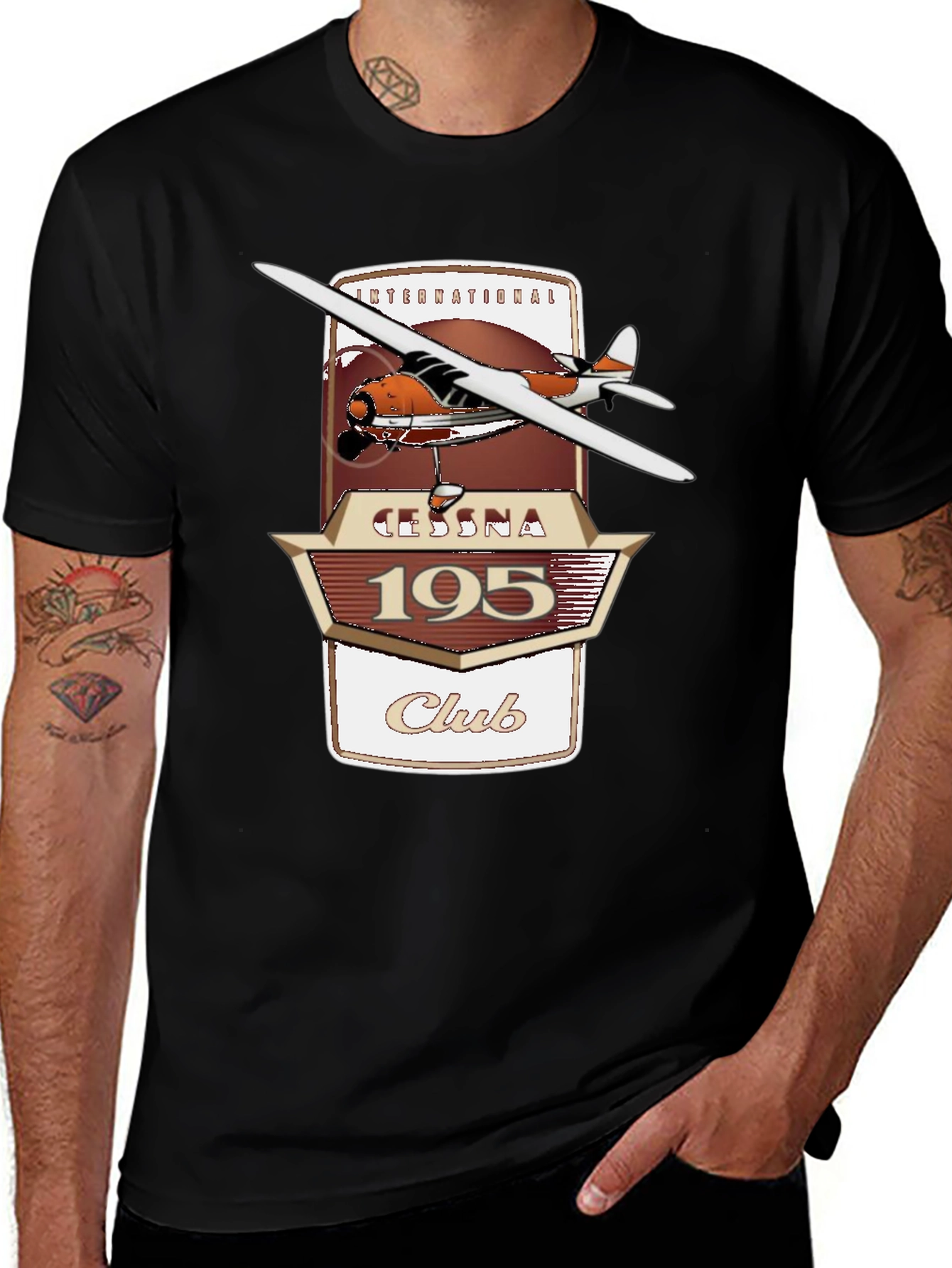 Cessna 195 Club Graphic T-Shirt - Aviation Enthusiast Tee