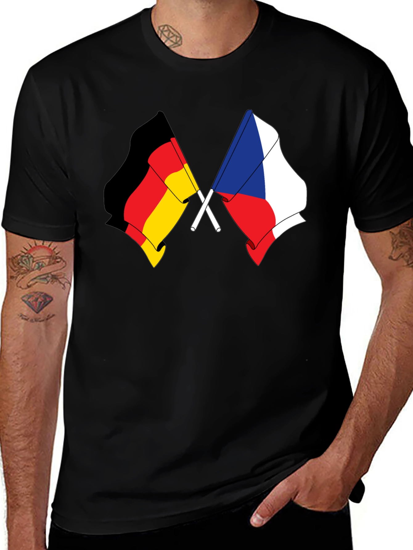 Germany & Czech Republic Flag T-Shirt