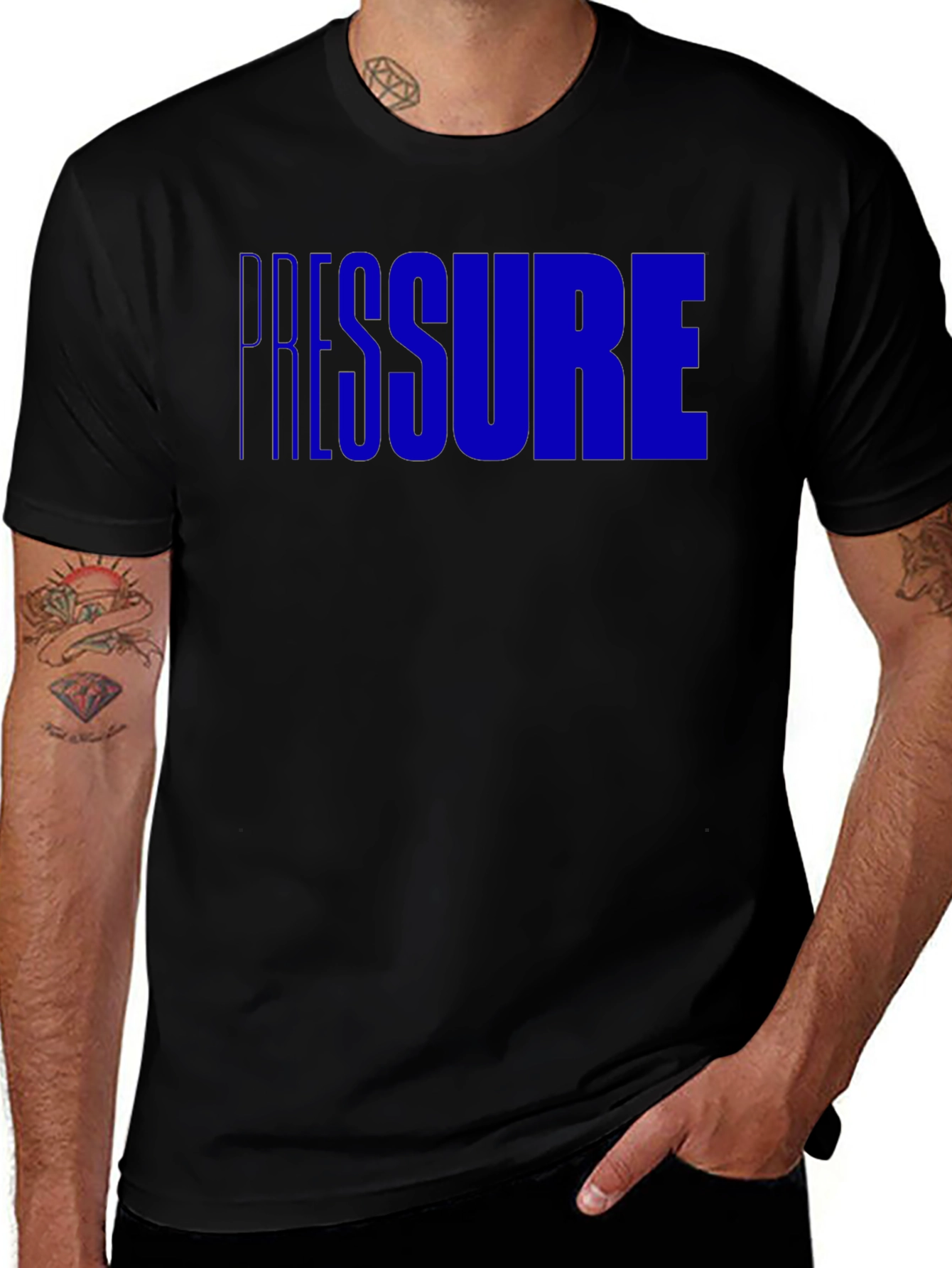 Variant 5 of Pressure Graphic Tee - Black Cotton T-Shirt