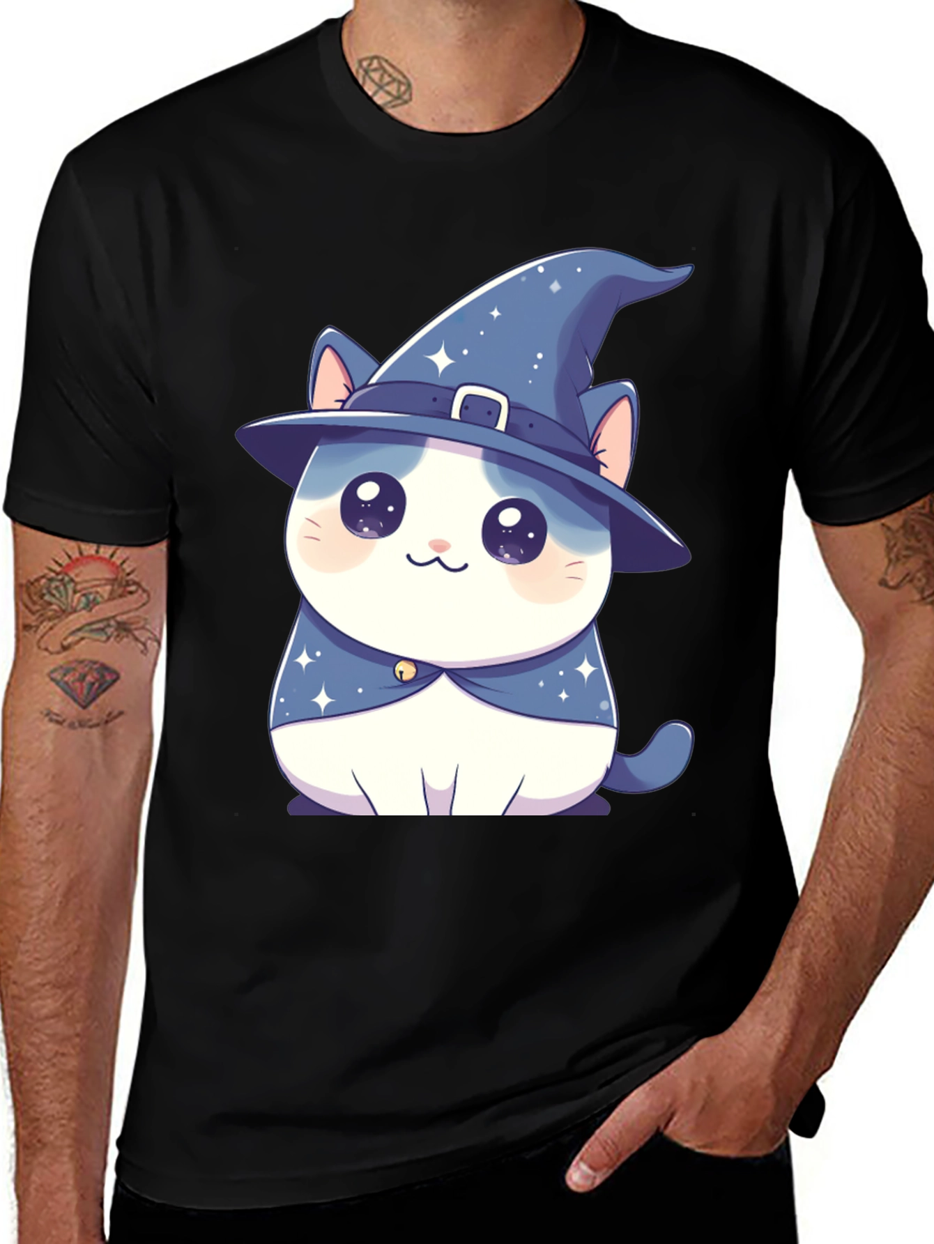Wizard Cat T-Shirt - Magical Feline Design