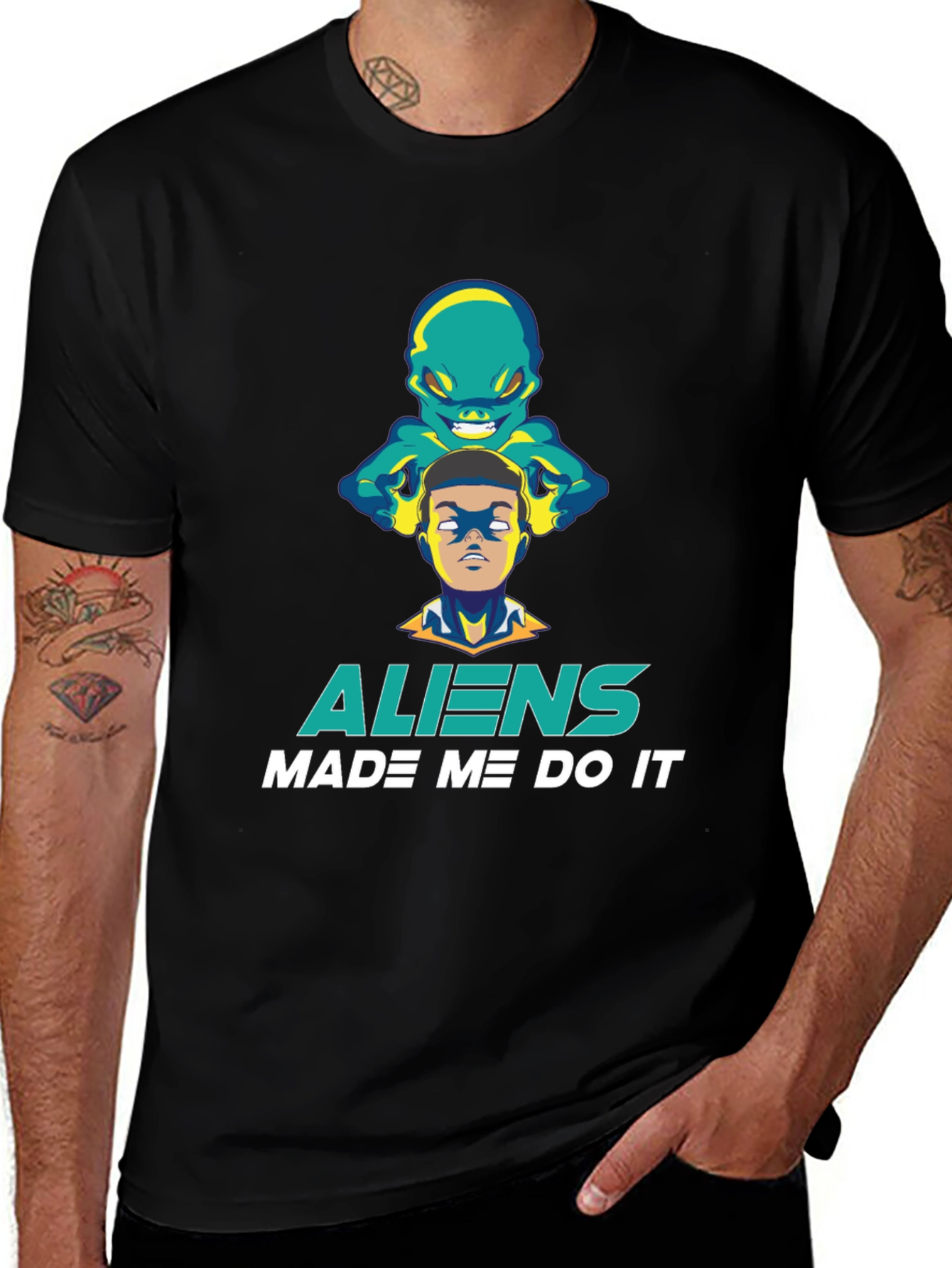 Variant 23 of Aliens Made Me Do It Graphic Tee
