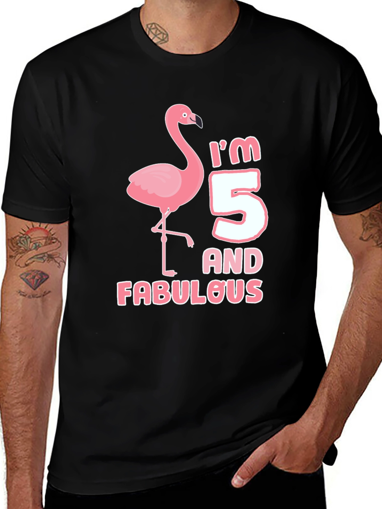 I'm 5 and Fabulous Flamingo T-Shirt