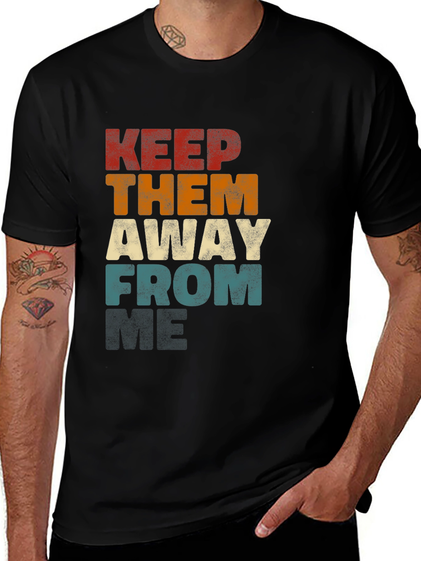 Variant 28 of Retro Keep Them Away From Graphic T-Shirt