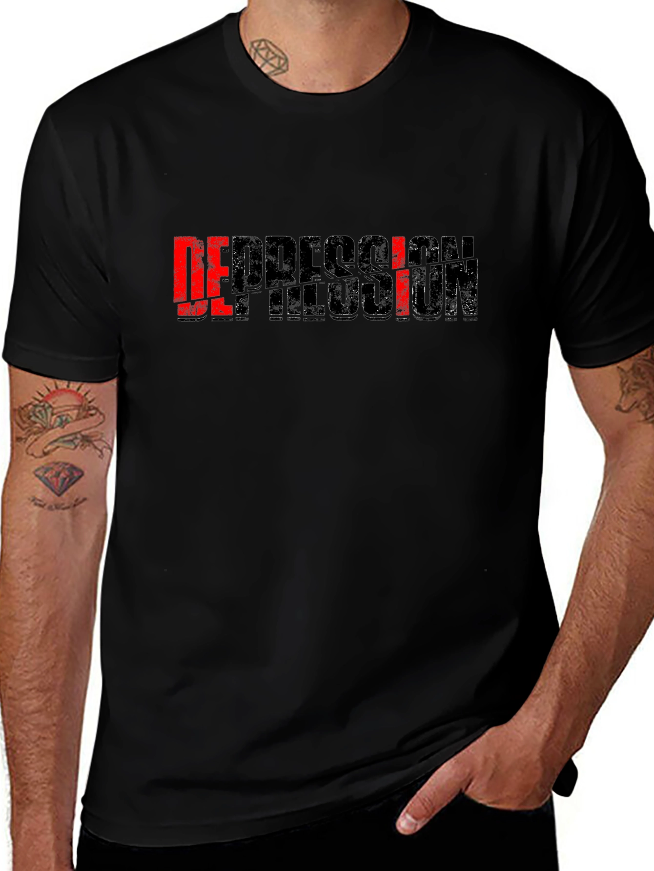Variant 30 of Depression Illusion Black T-Shirt