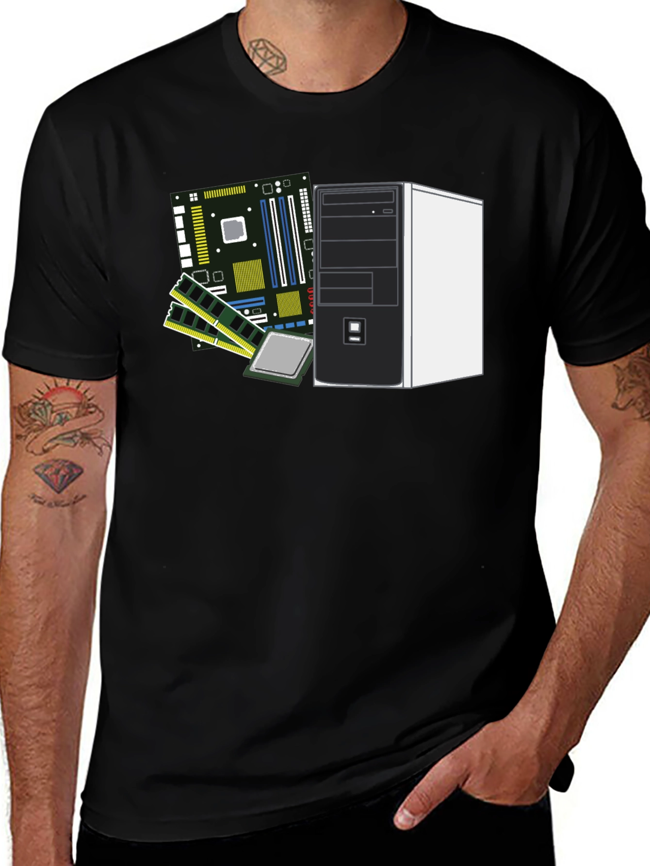 Variant 16 of Tech Enthusiast T-Shirt: Computer Hardware Design