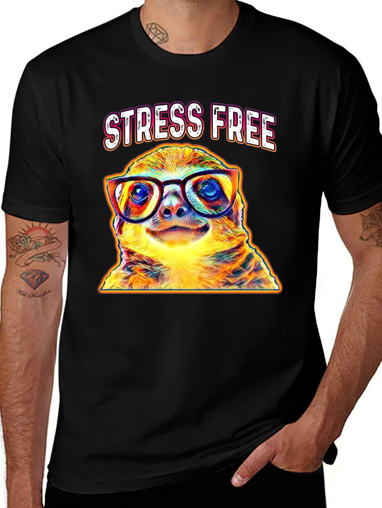 Variant 7 of Stress Free Sloth Tee - Cool Animal Graphic T-Shirt