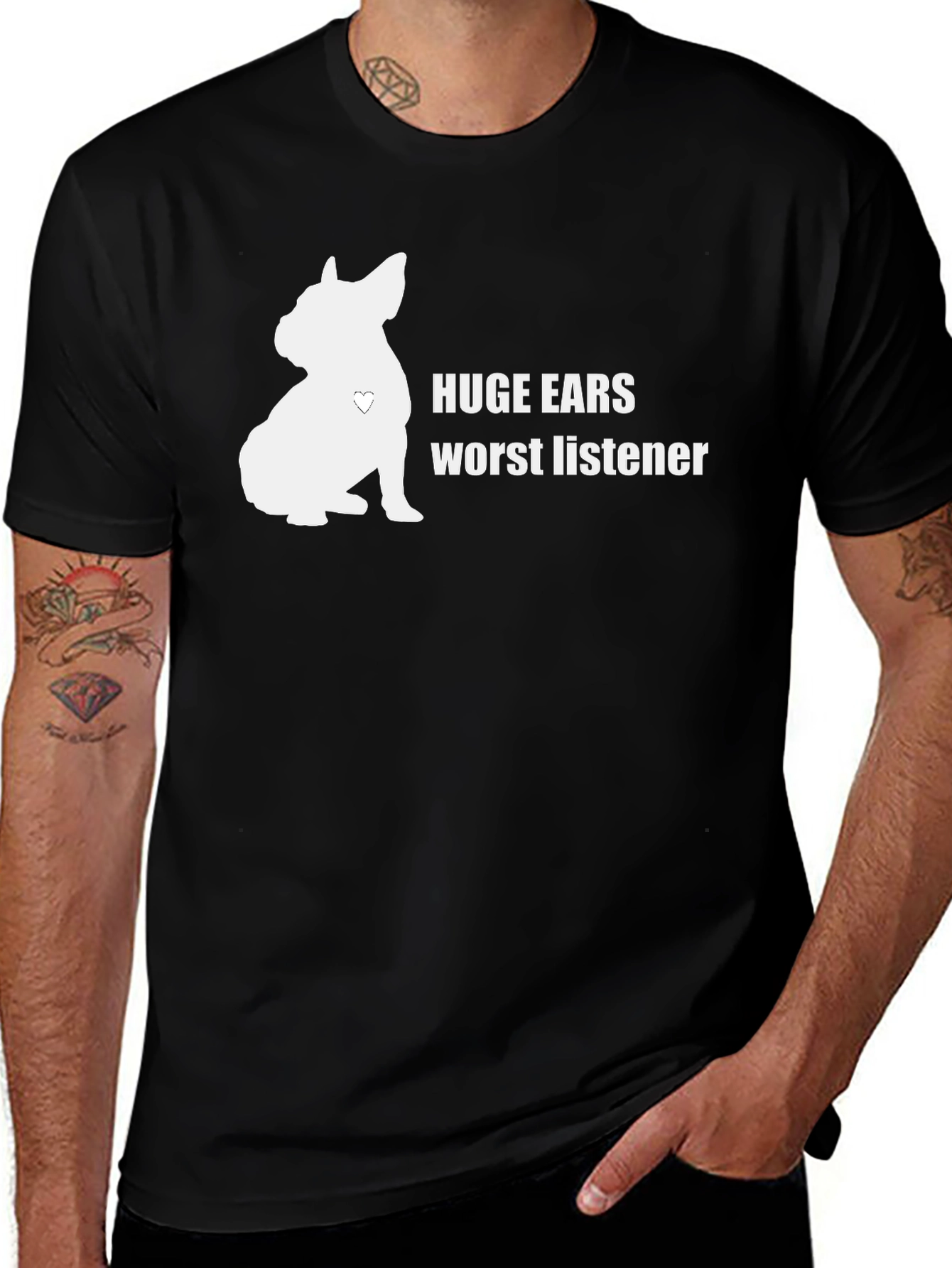 Variant 7 of Humorous "Huge Ears, Worst Listener" Dog T-Shirt