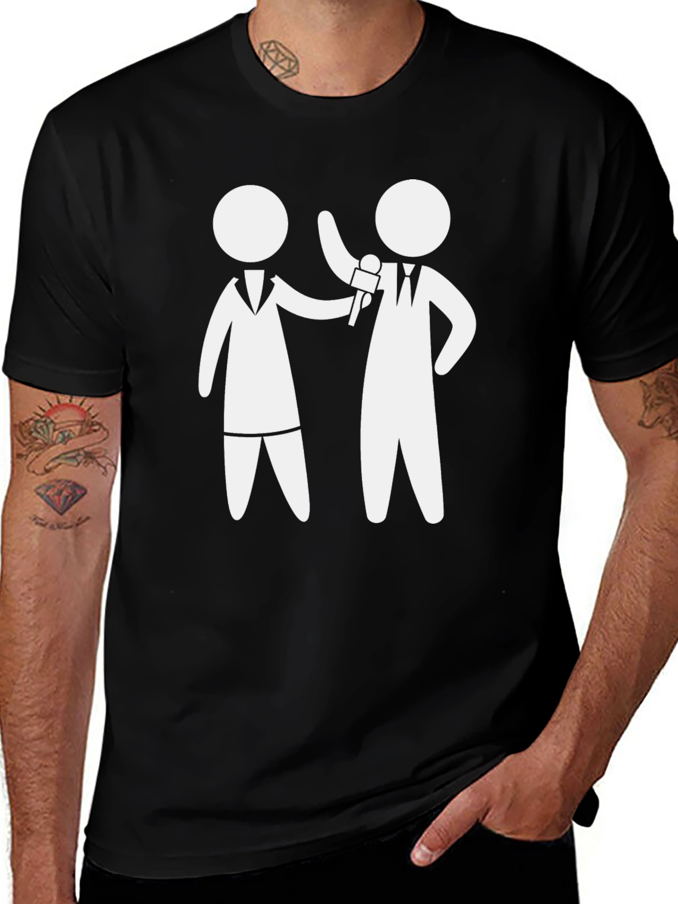 Variant 26 of Funny Interview T-Shirt - Black Graphic Tee