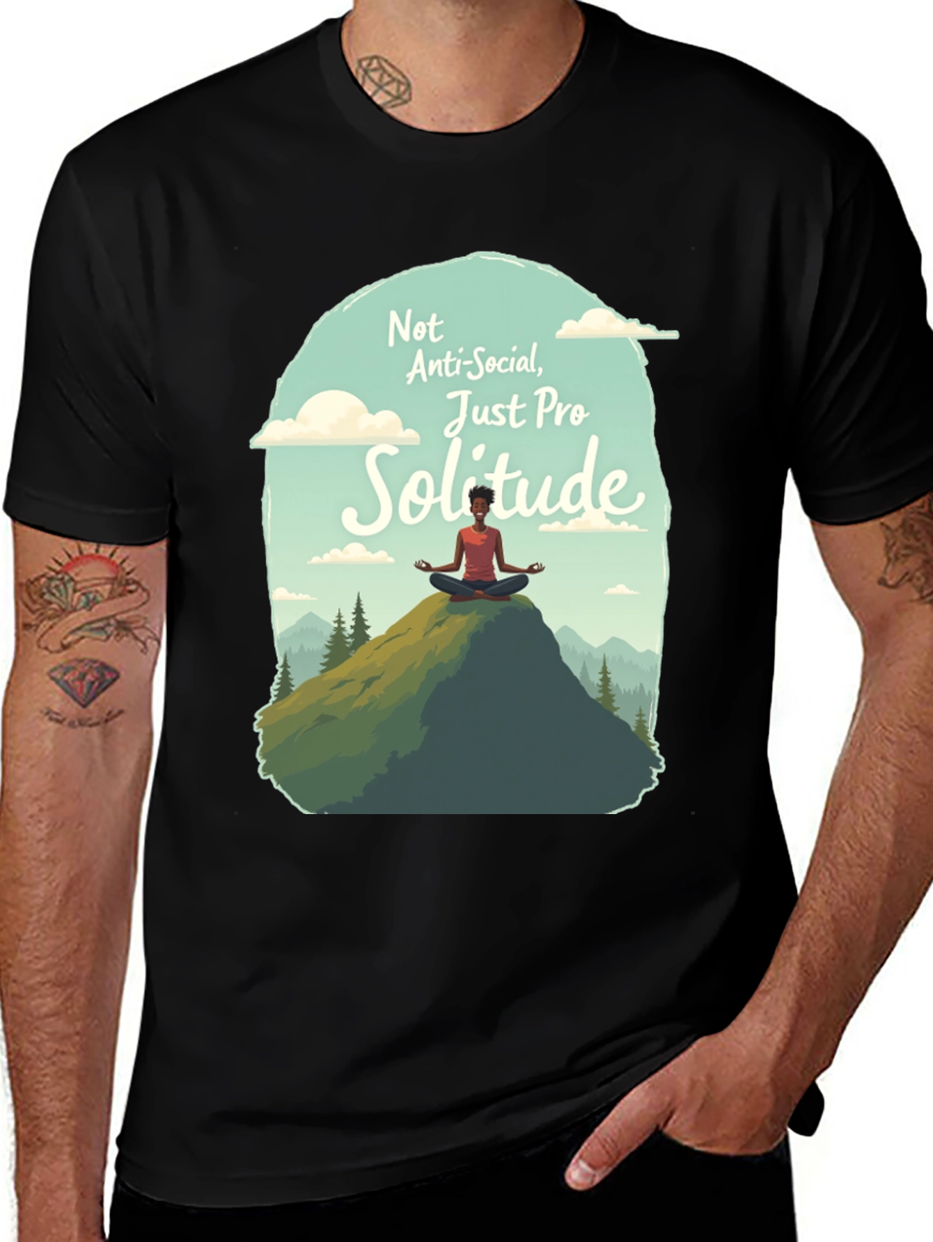 Variant 8 of Pro Solitude T-Shirt - Anti-Social Graphic Tee