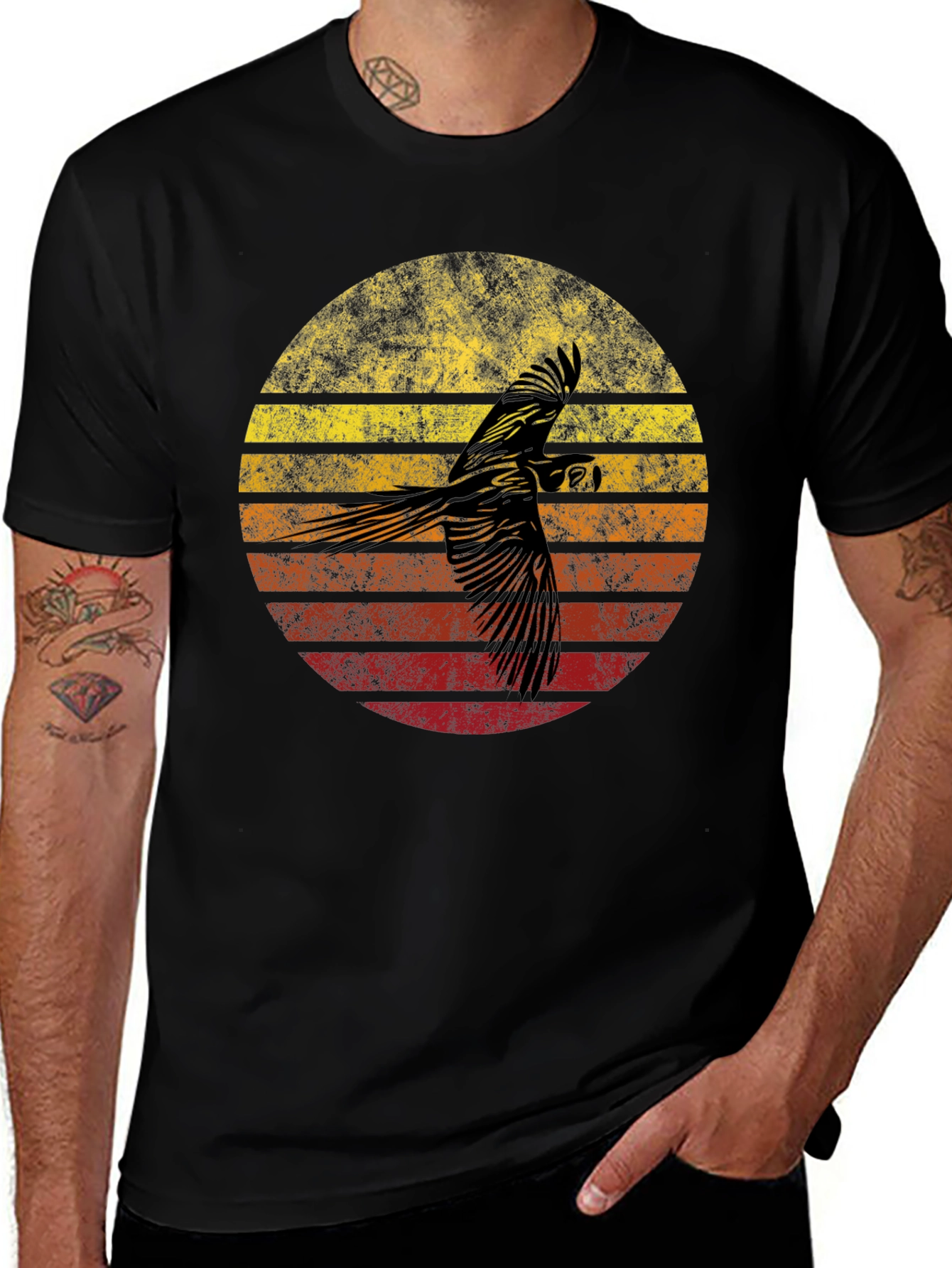Variant 15 of Retro Parrot Sunset Graphic T-Shirt