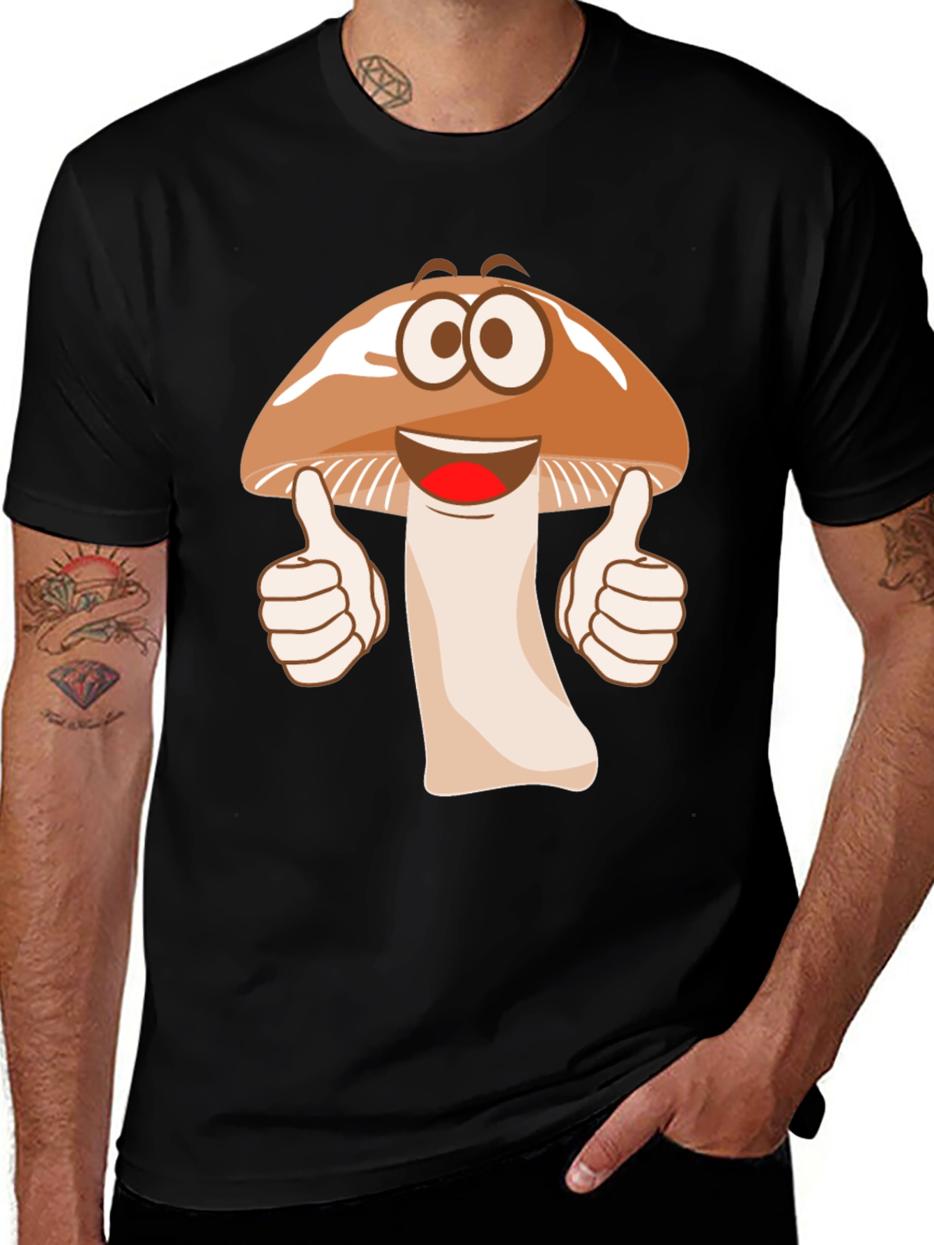 Variant 12 of Funny Mushroom Cartoon Graphic T-Shirt