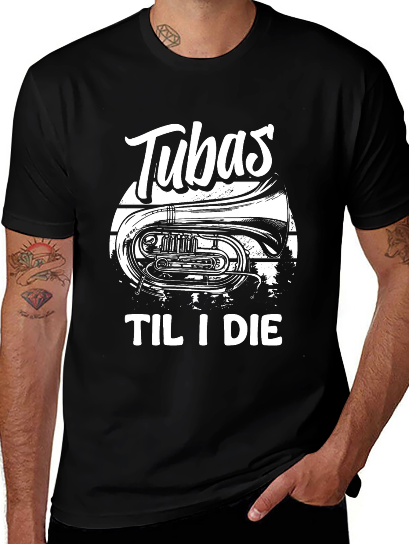 Black Tubas Til I Die Black T-Shirt main image