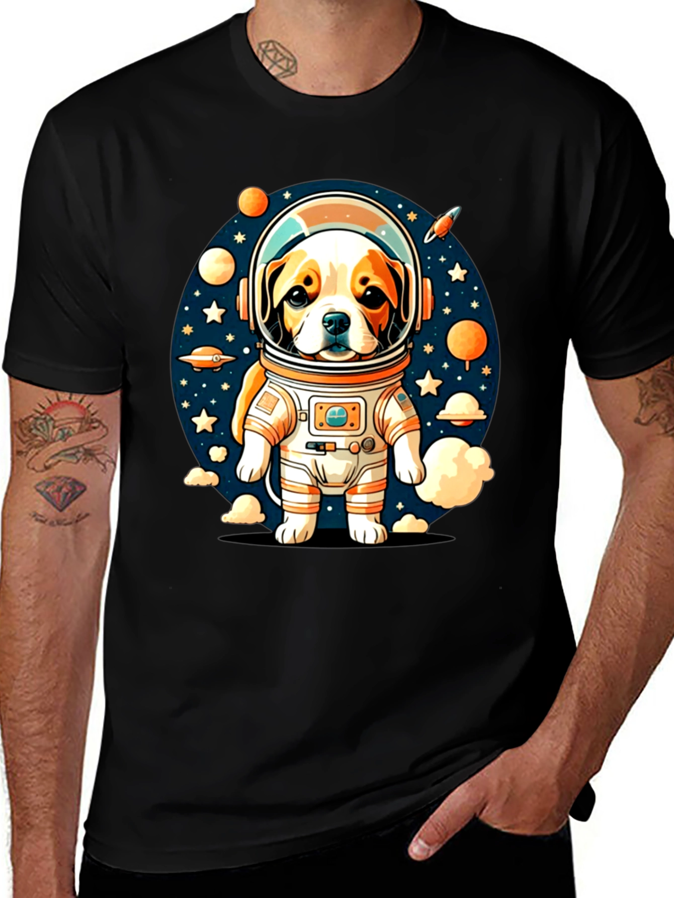 Variant 22 of Astronaut Dog T-Shirt - Space Pup Tee