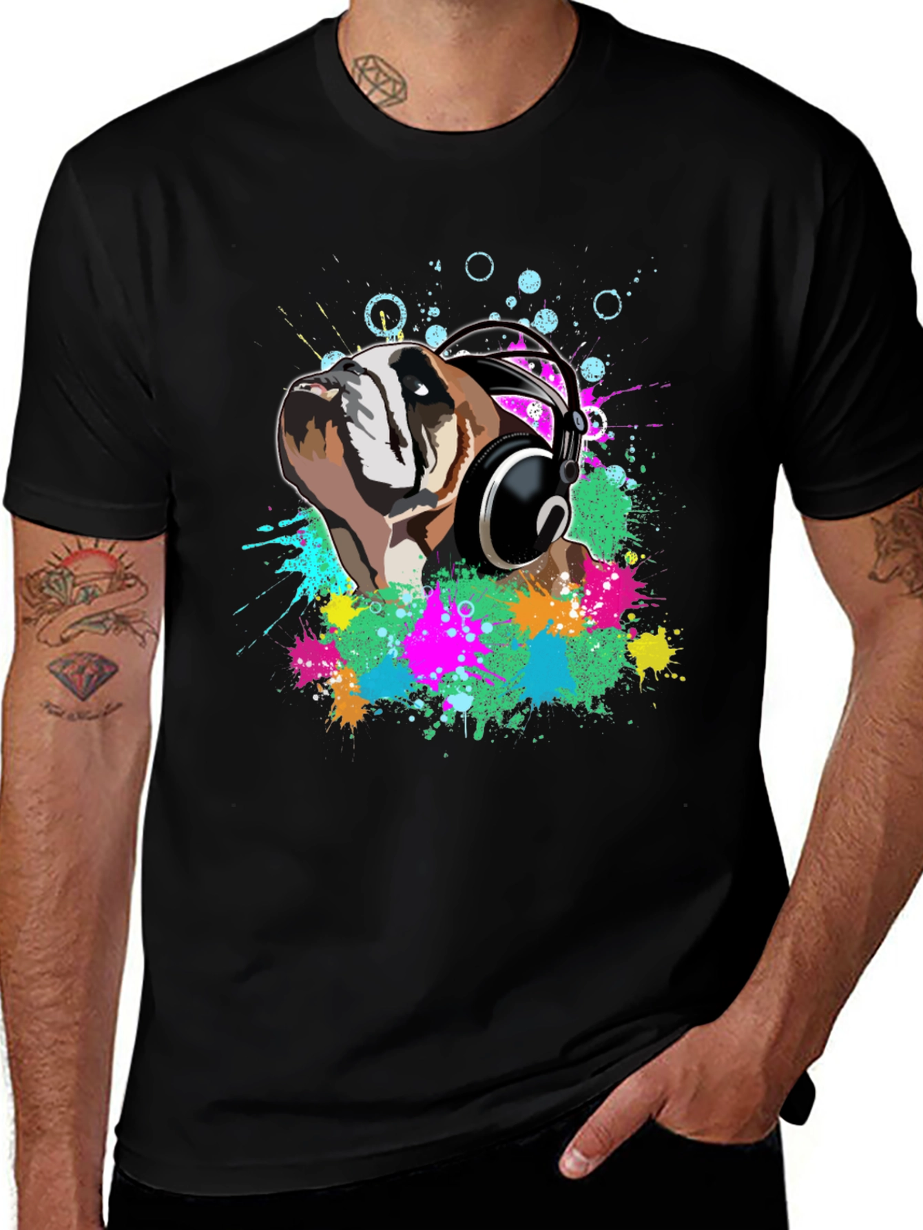 Variant 29 of Bulldog DJ Black T-Shirt