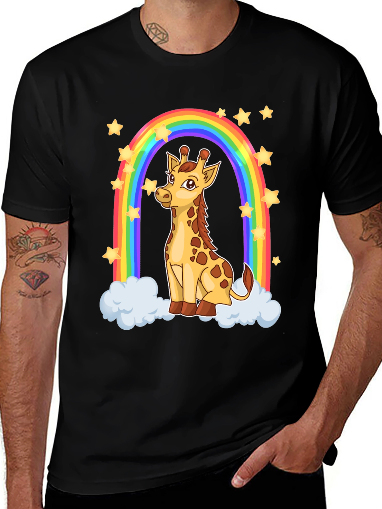 Variant 17 of Giraffe Rainbow Graphic T-Shirt