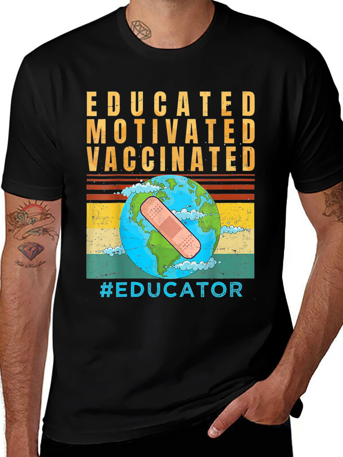 Variant 21 of Educated Vaccinated Graphic T-Shirt