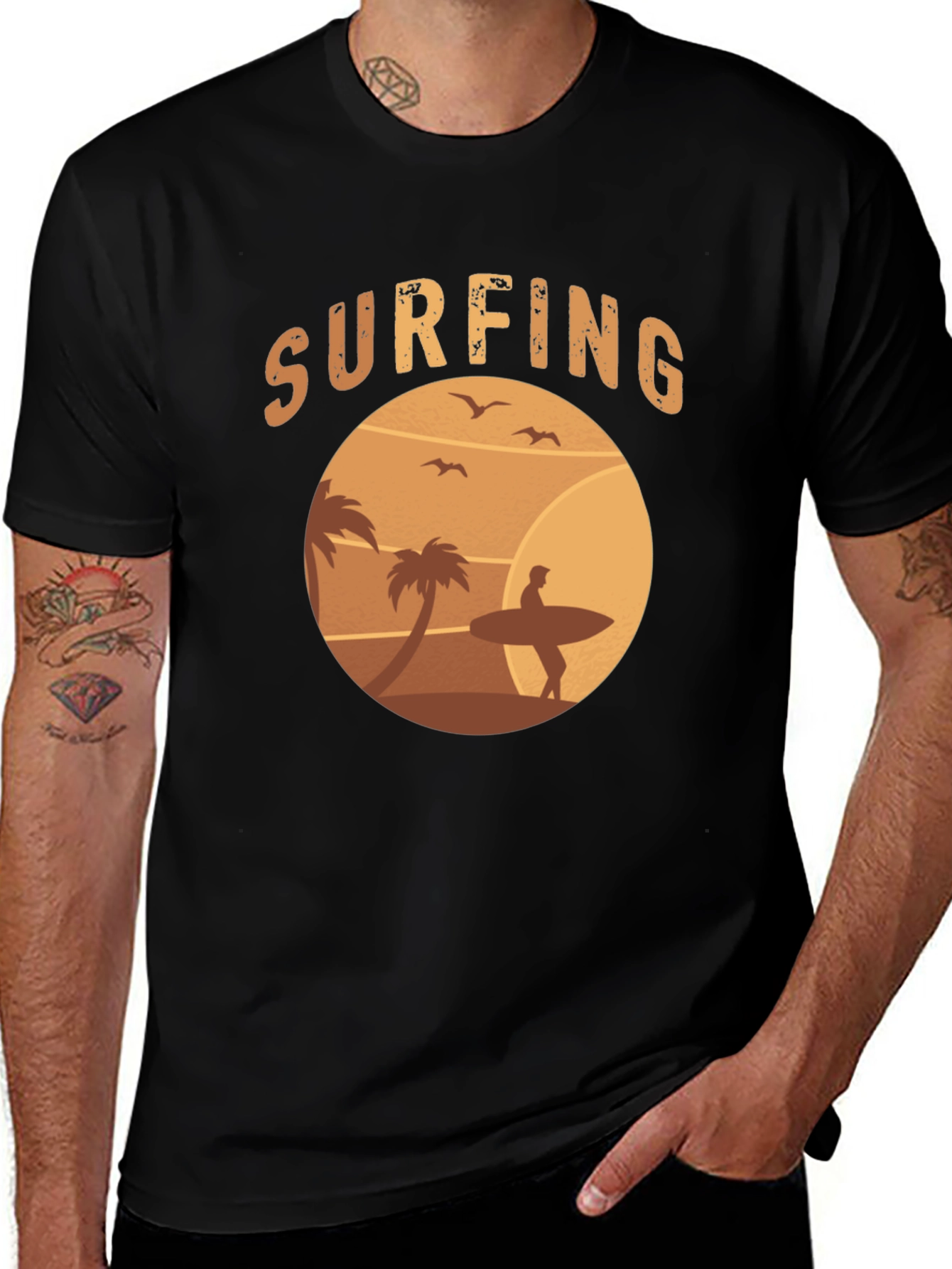Variant 17 of Surfing Beach T-Shirt - Retro Style