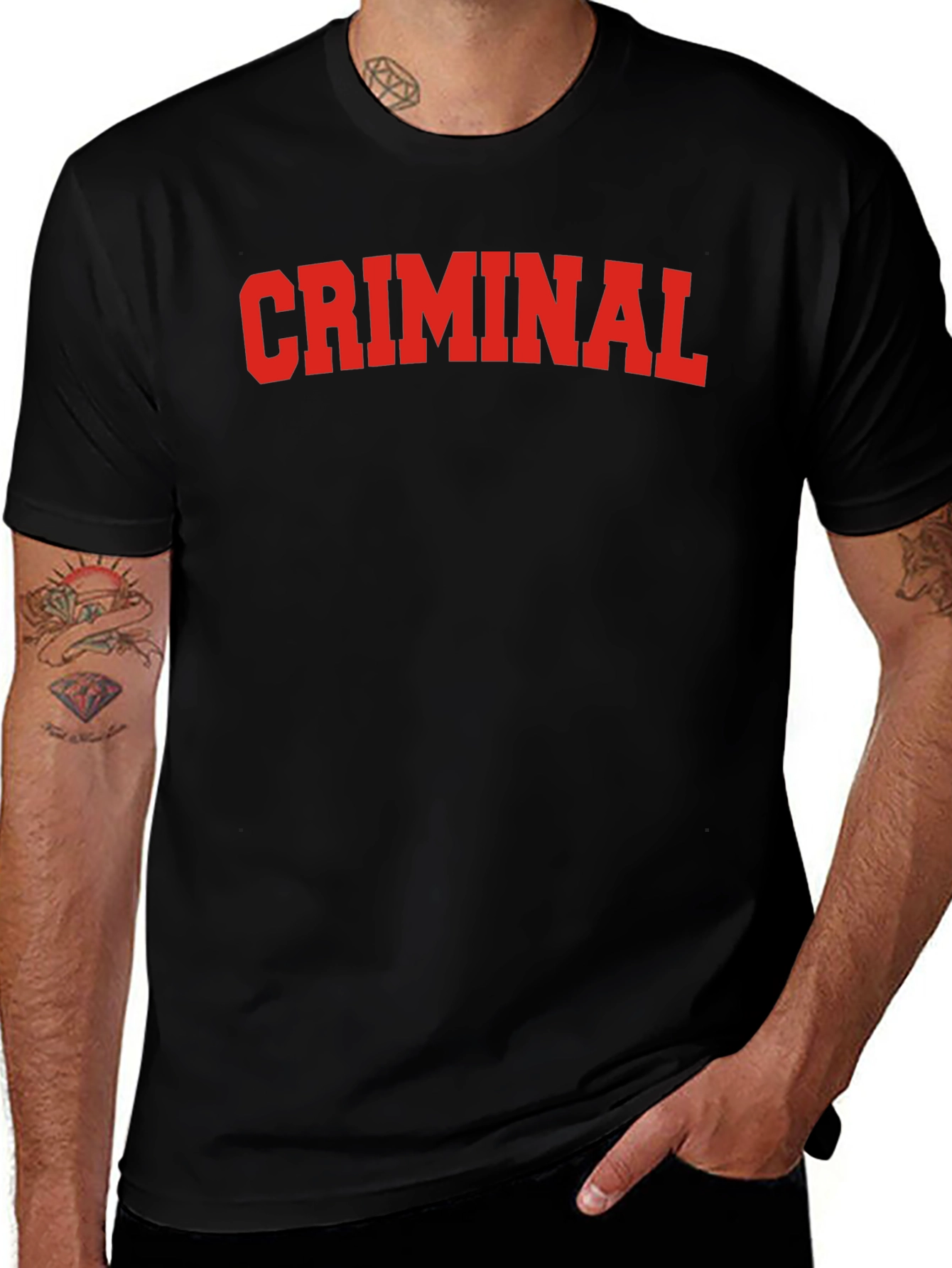 Variant 13 of Criminal Graphic Tee - Mens Black Short Sleeve T-Shirt