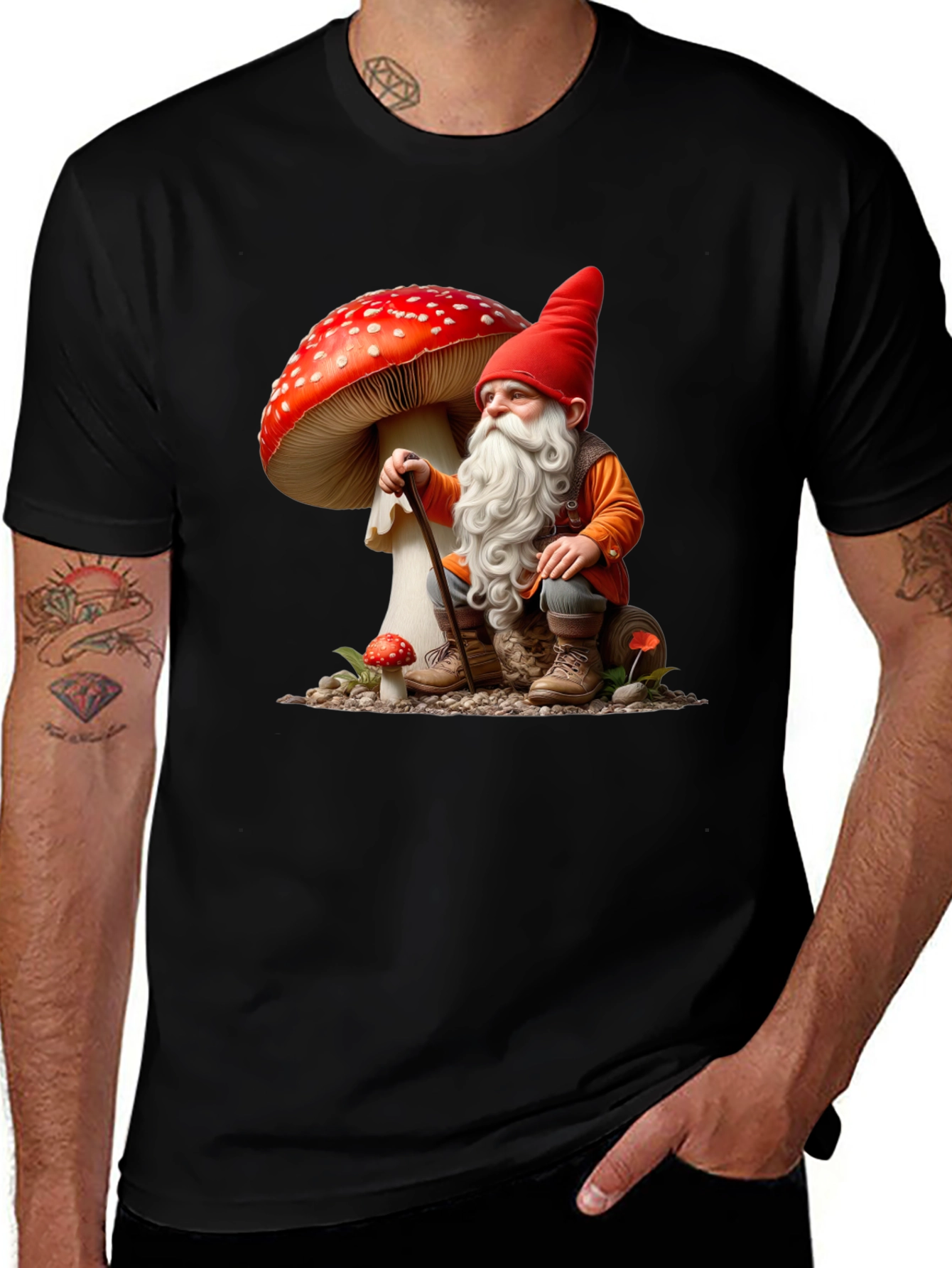 Variant 25 of Gnome and Mushroom Graphic Tee