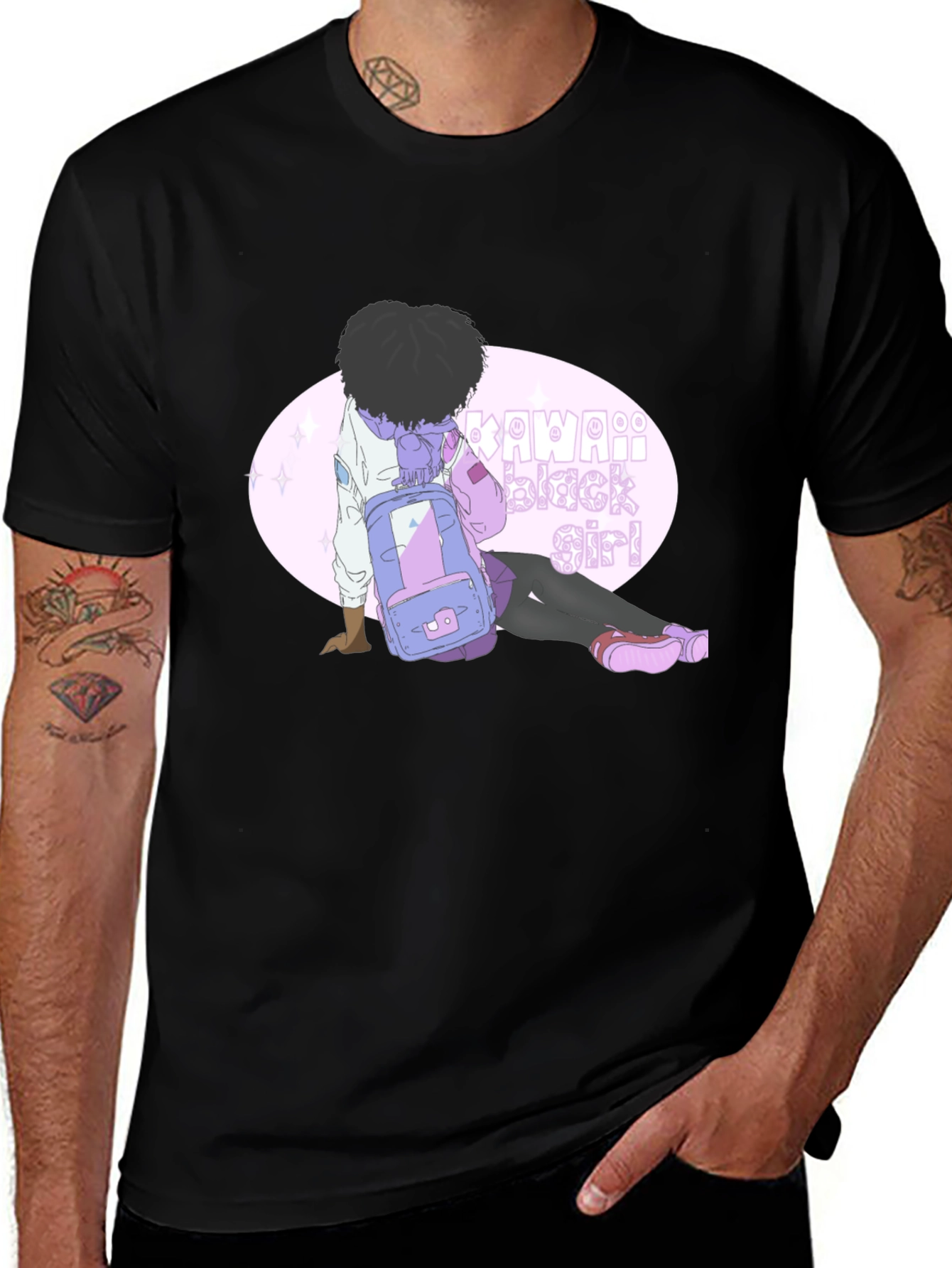 Kawaii Black Girl Graphic Tee - Unisex