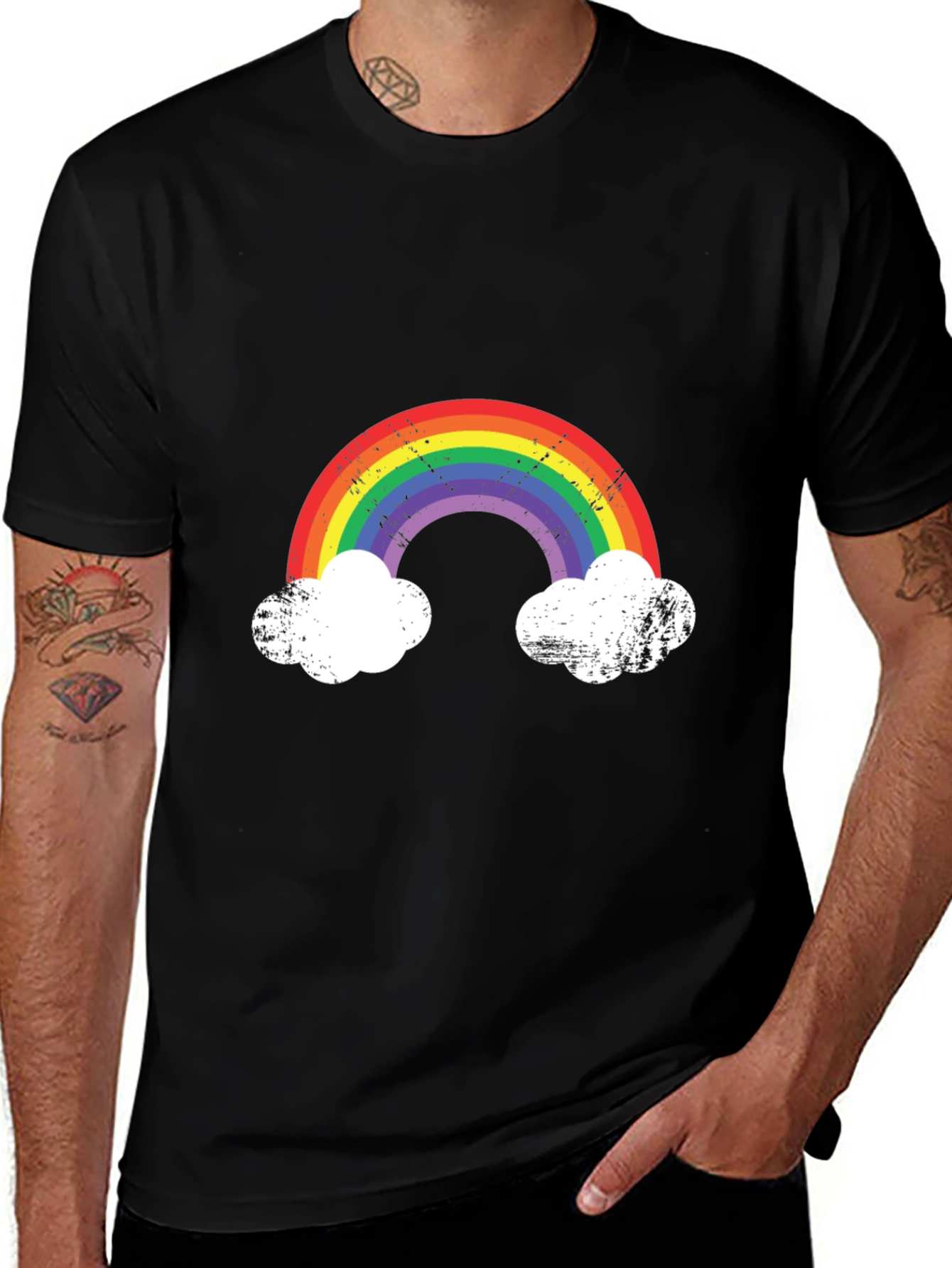 Variant 18 of Rainbow Clouds Graphic Tee - Comfort Fit
