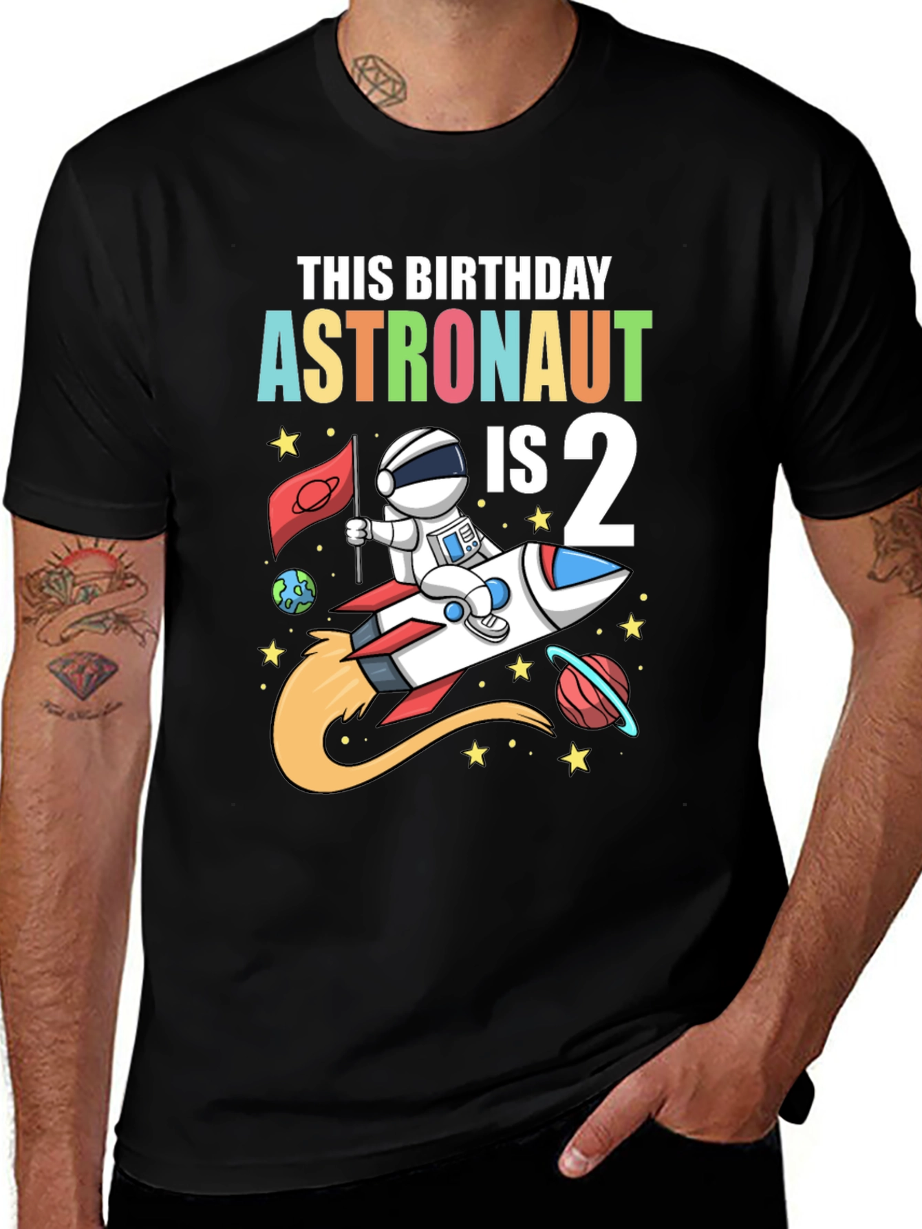 Variant 8 of Astronaut 2nd Birthday T-Shirt