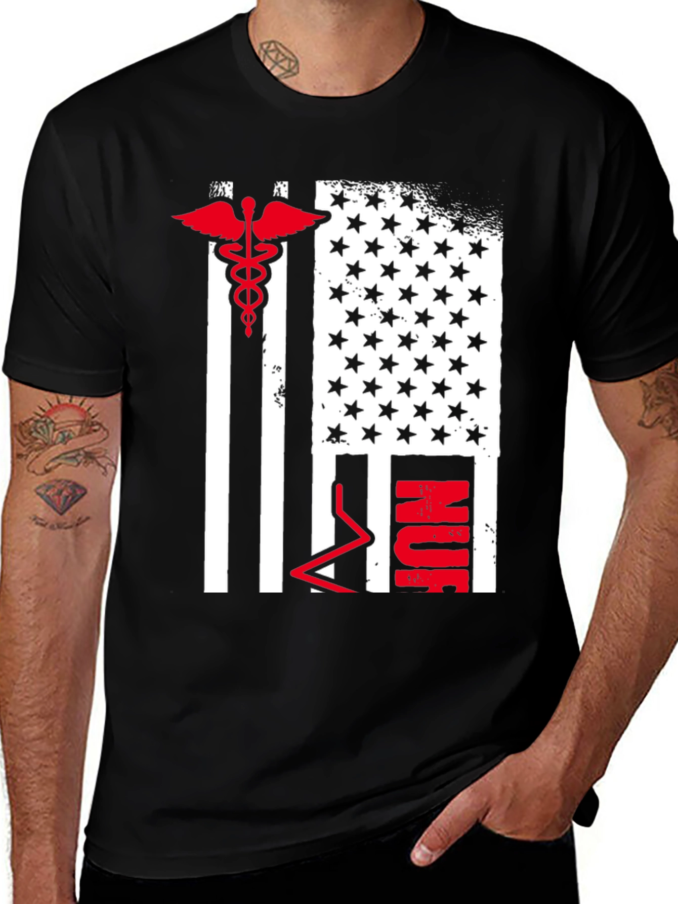 Variant 6 of Nurse American Flag T-Shirt