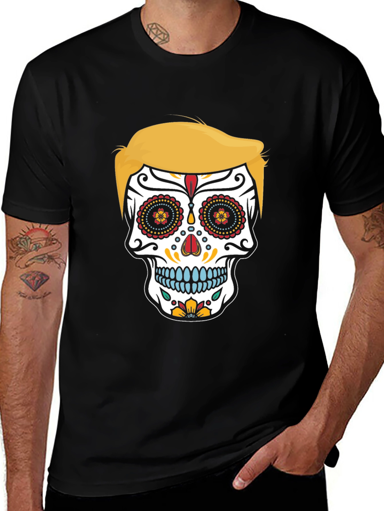 Variant 11 of Trump Sugar Skull T-Shirt - Dia de los Muertos Style