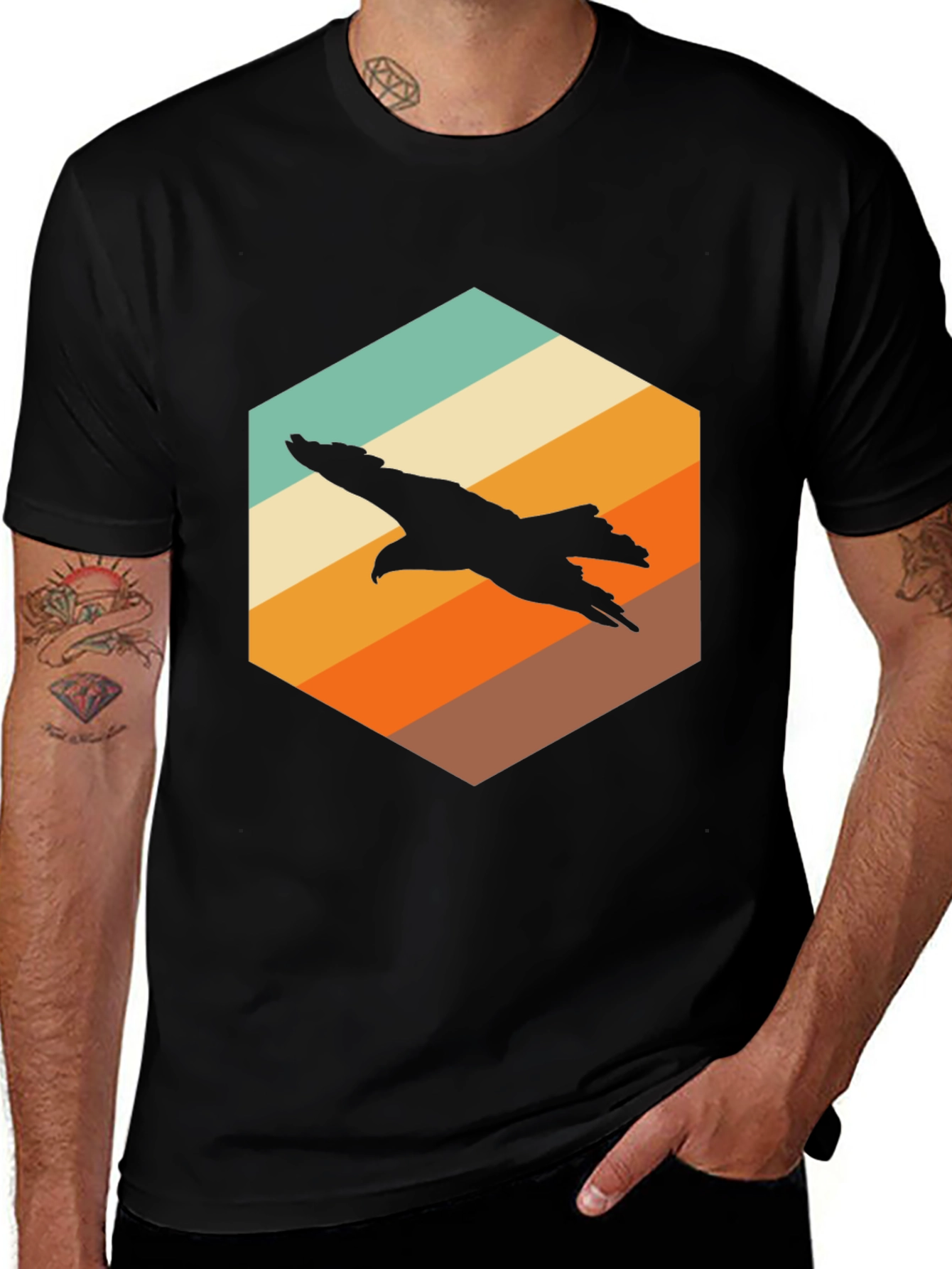 Variant 11 of Retro Eagle T-Shirt - Vintage Style Men's Tee
